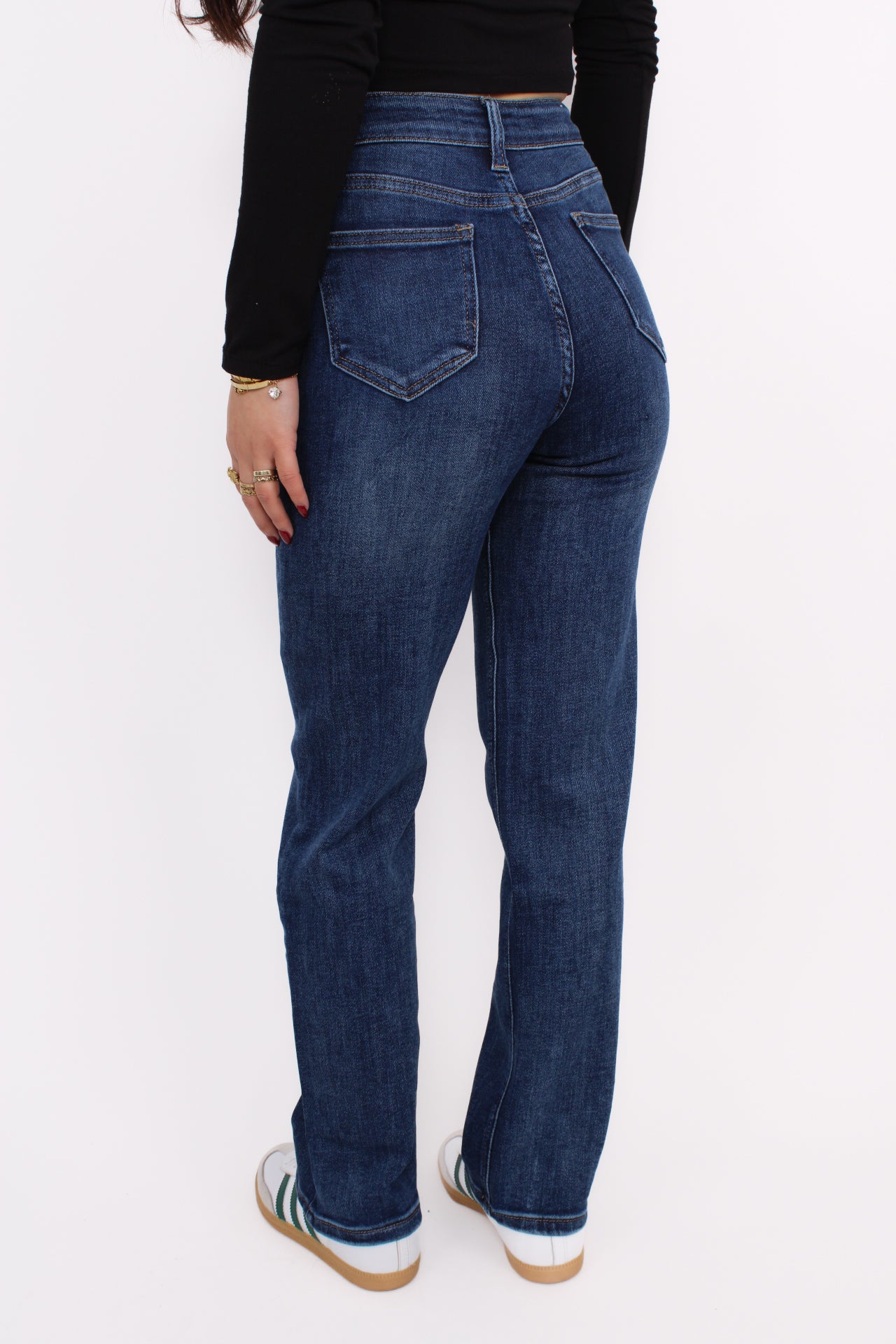 ''PETITE'' STRAIGHT LEG JEANS 5360-2 - MID DENIM