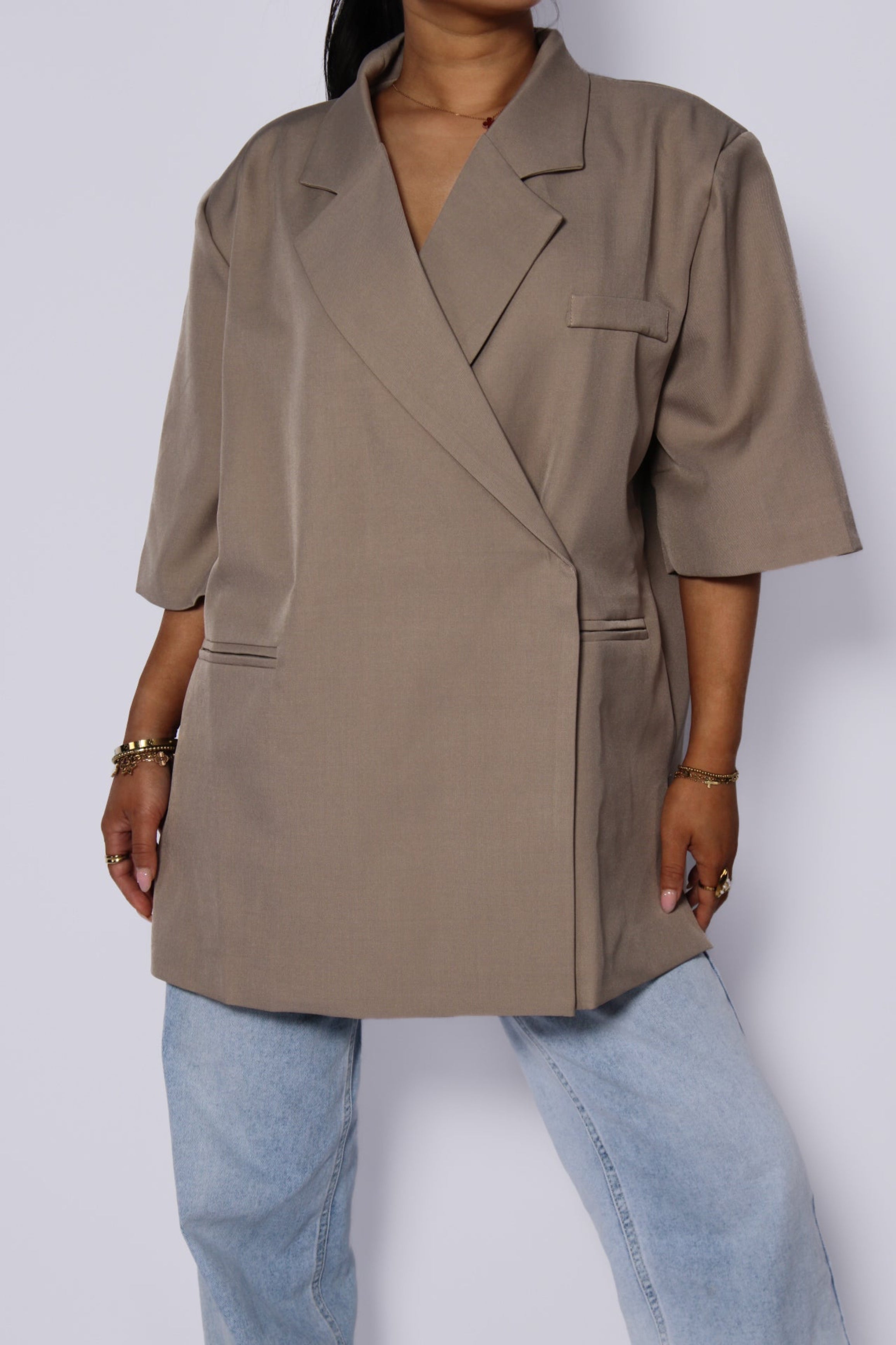 BOXY ATTITUDE BLAZER - KHAKI