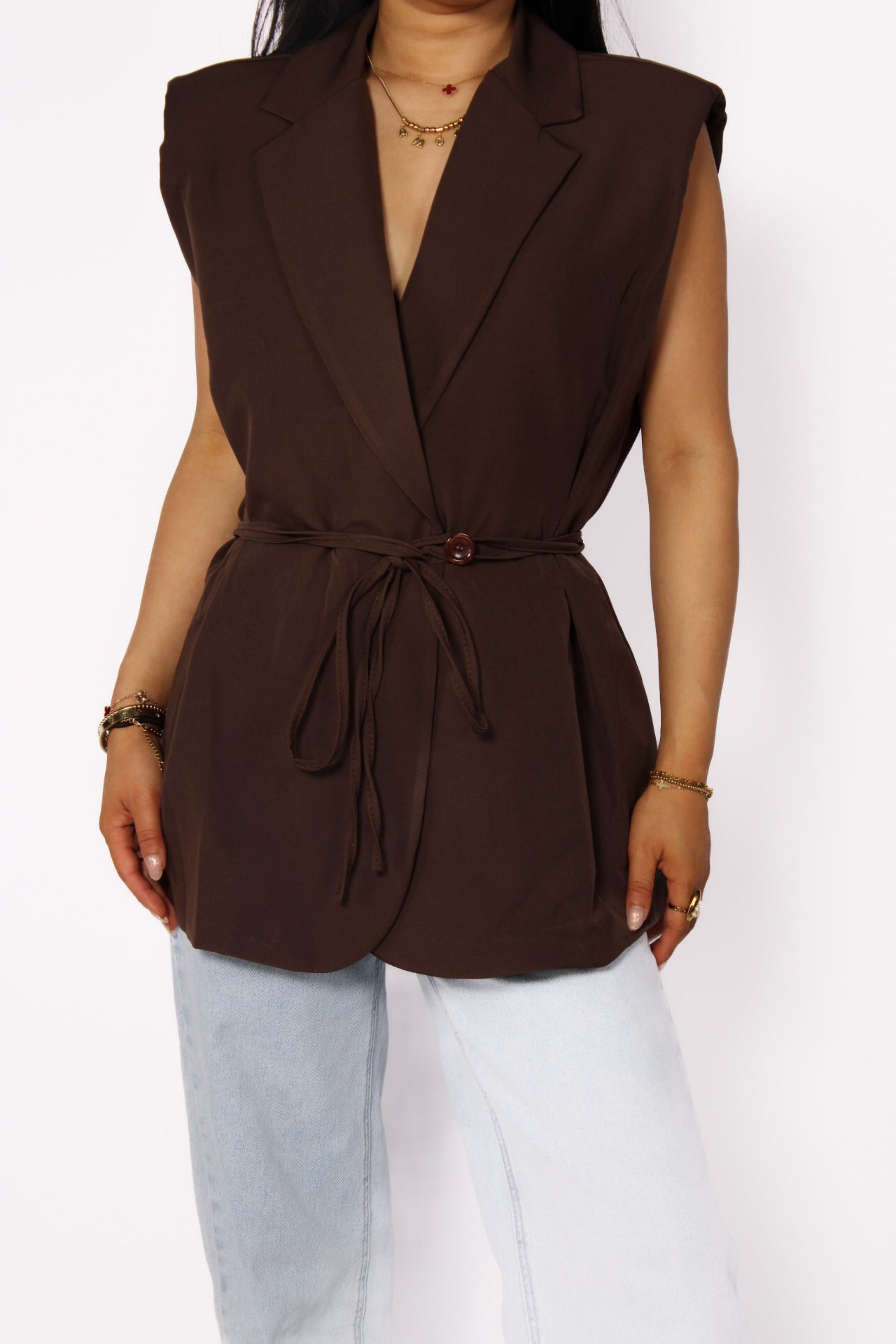 ZOE GILET - BROWN