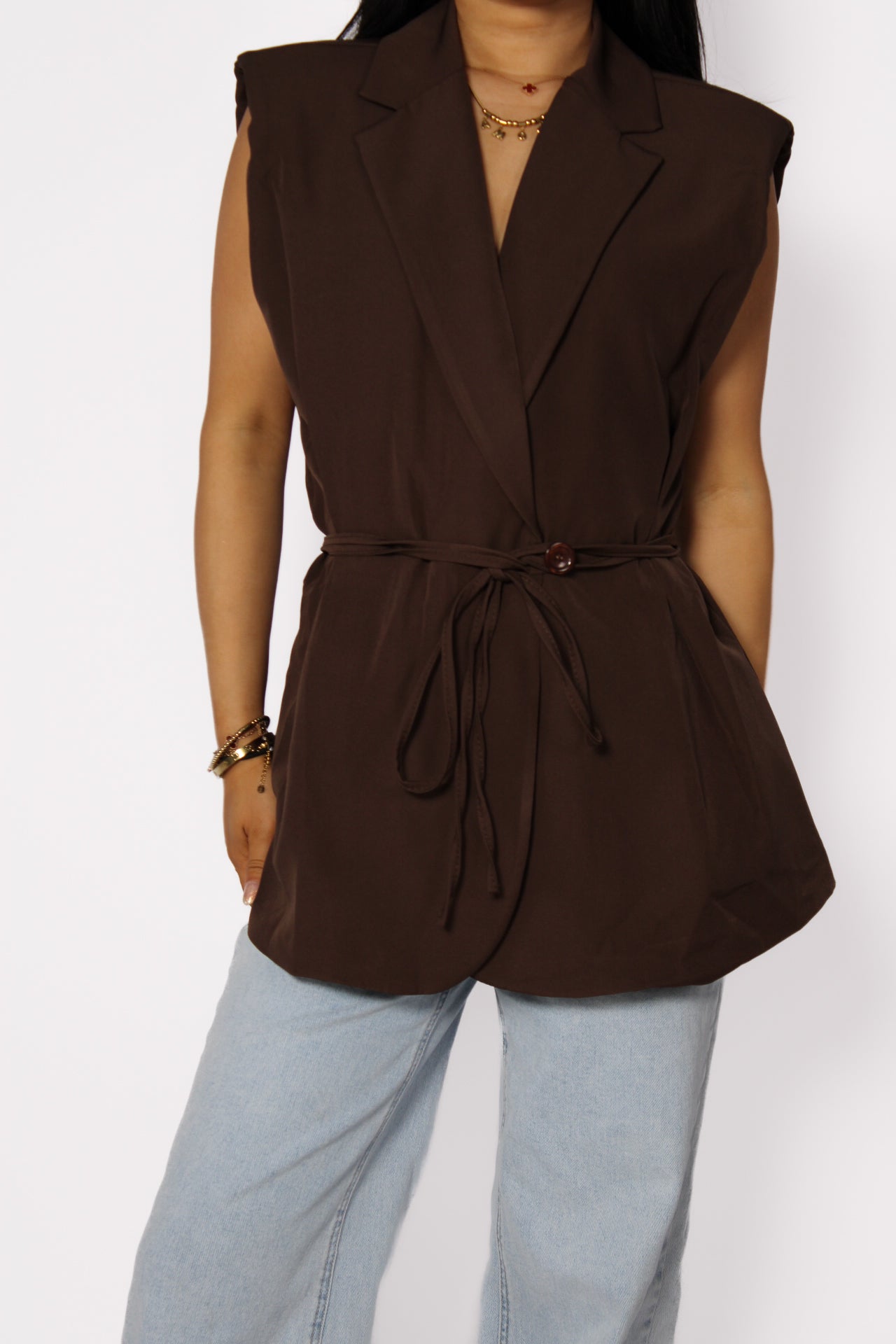 ZOE GILET - BROWN