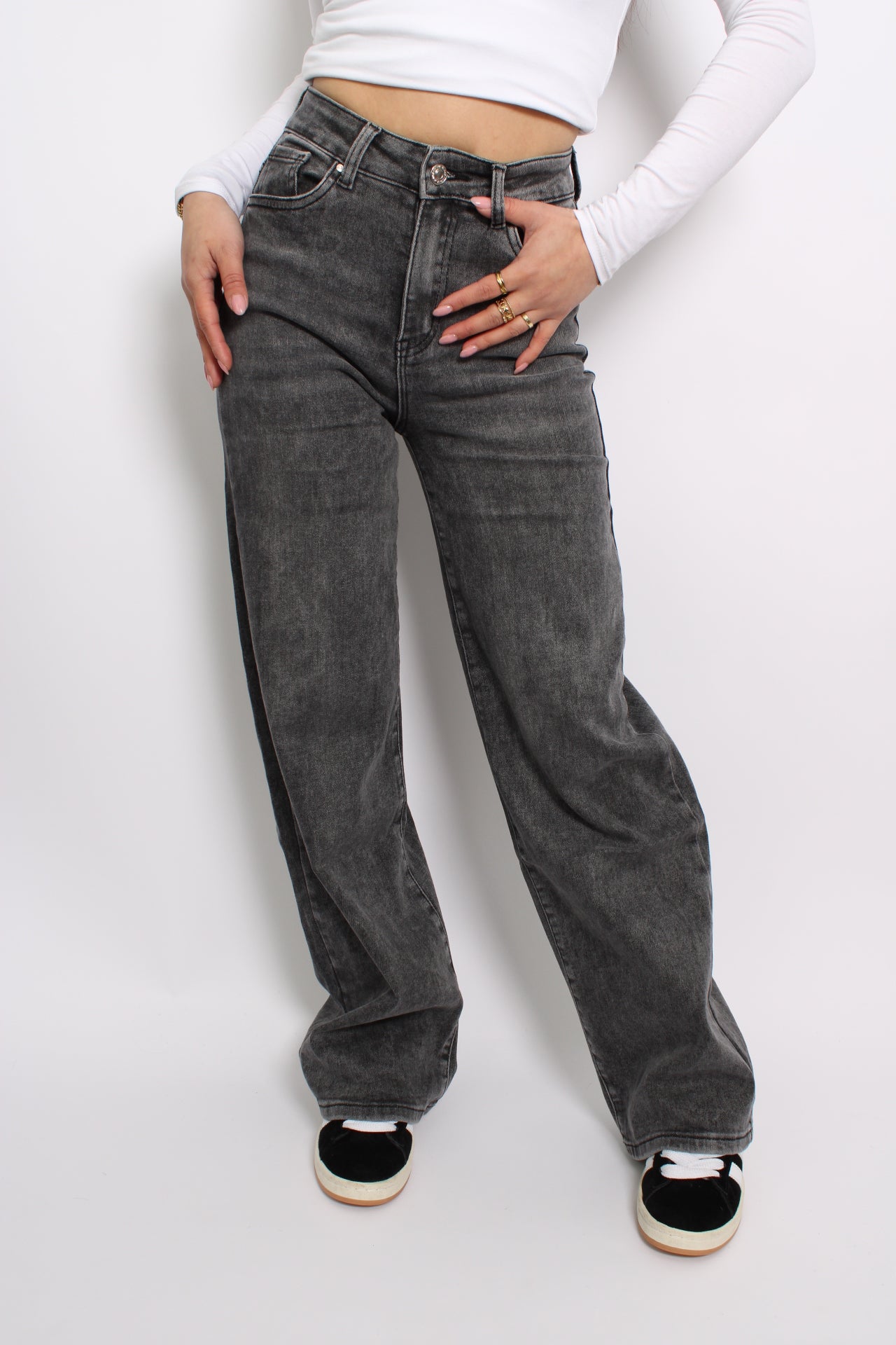 ''PLUSSIZE'' WIDE LEG JEANS GOODIES - GREY