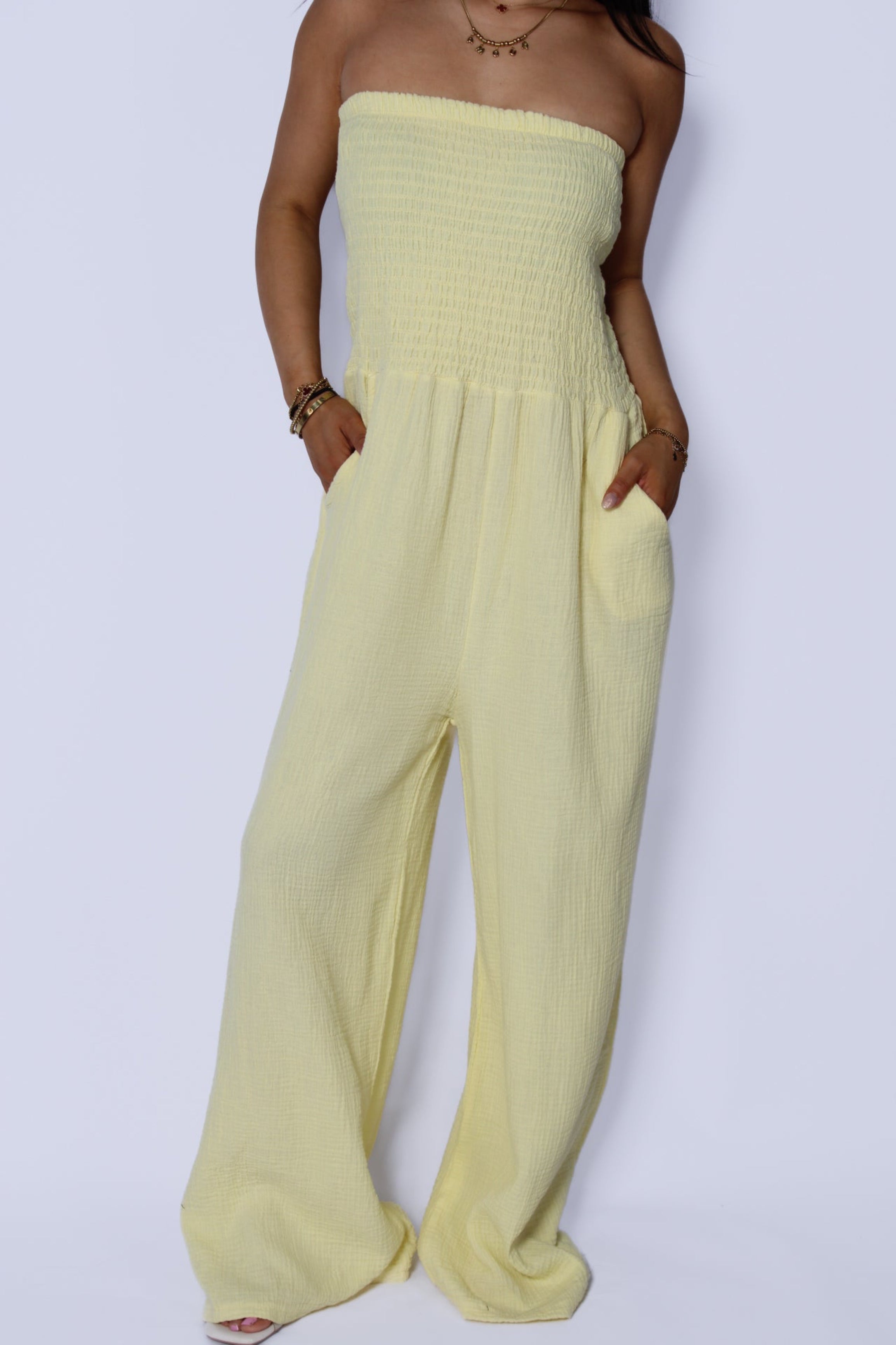COTTON JUMPSUIT - BUTTER YELLOW
