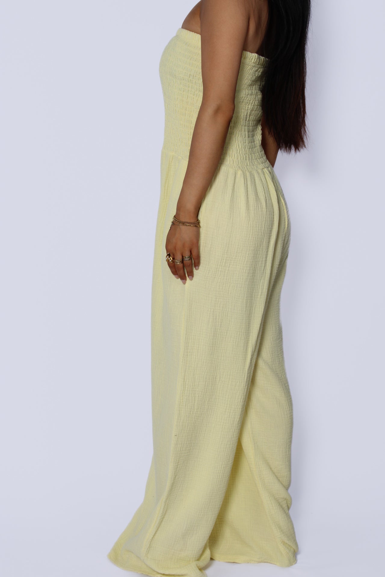 COTTON JUMPSUIT - BUTTER YELLOW