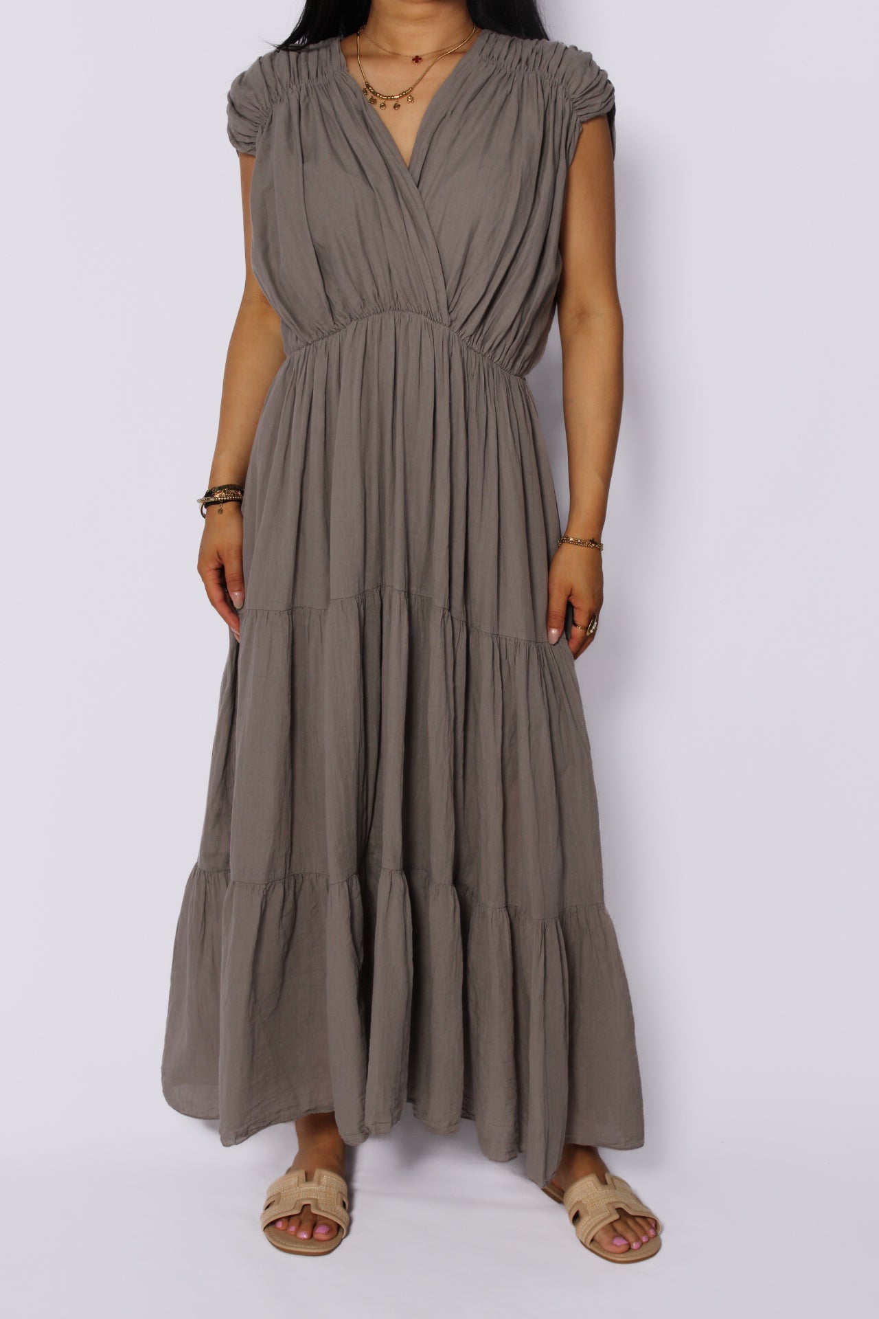 FEELING CUTE DRESS LONG - TAUPE