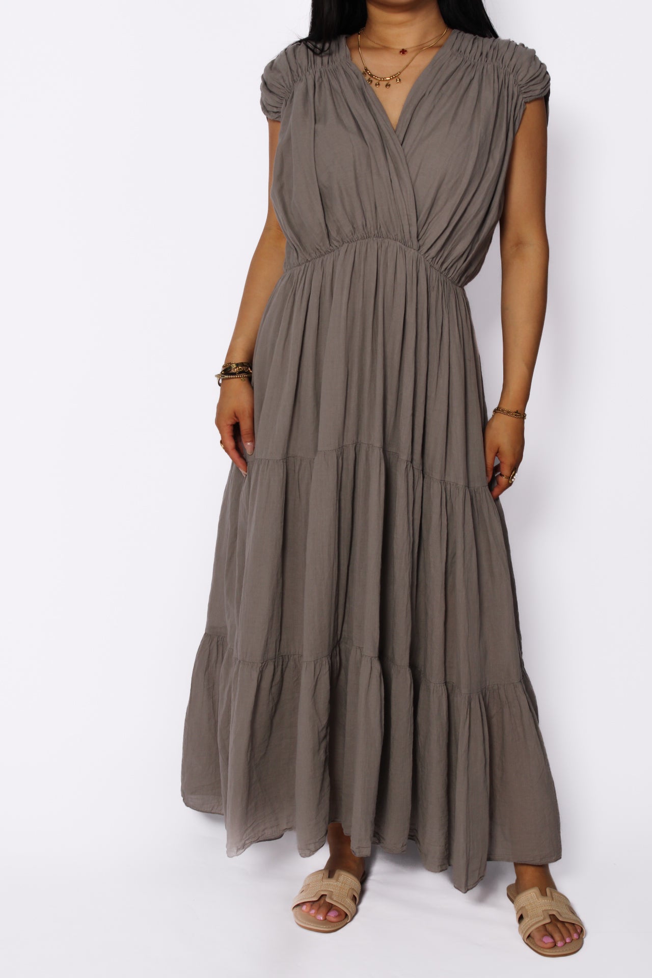 FEELING CUTE DRESS LONG - TAUPE