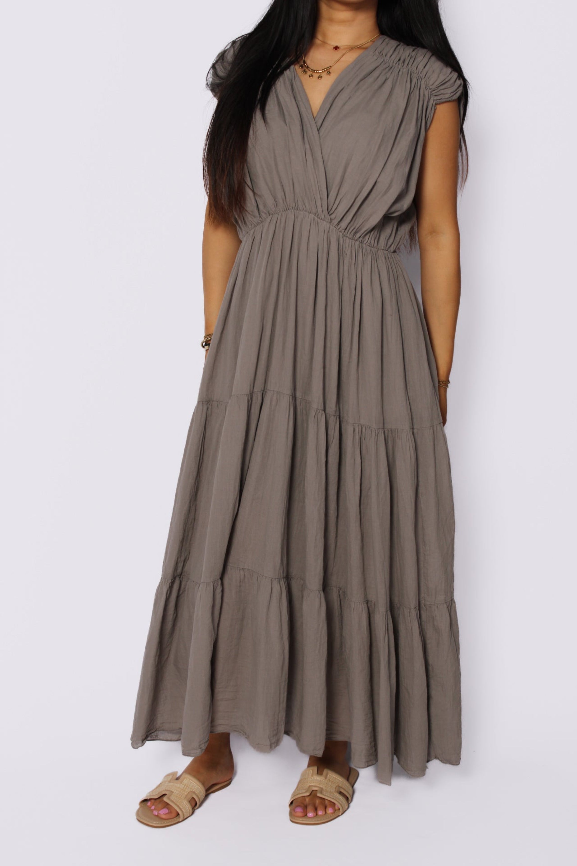 FEELING CUTE DRESS LONG - TAUPE