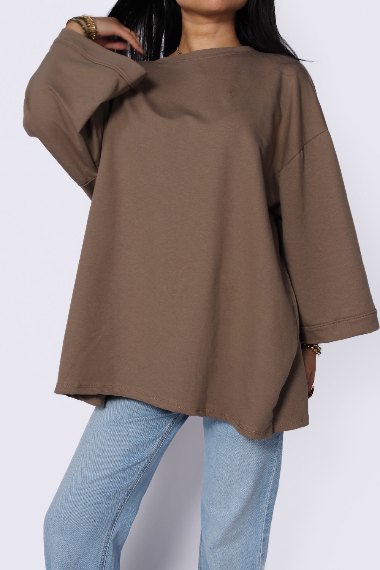 OVERSIZED BASIC T - TAUPE