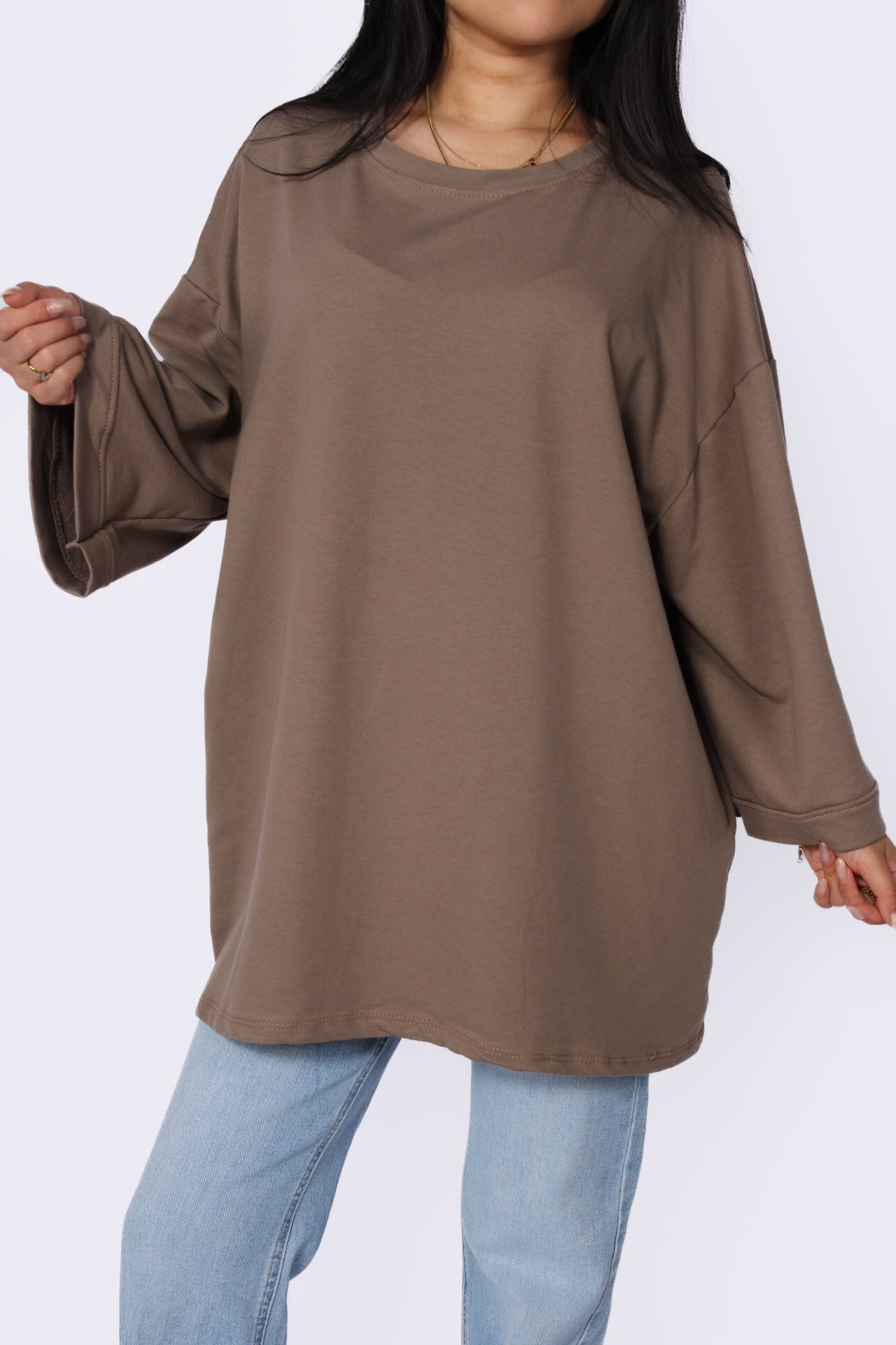 OVERSIZED BASIC T - TAUPE