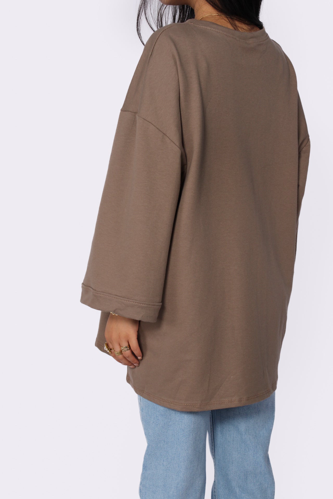 OVERSIZED BASIC T - TAUPE