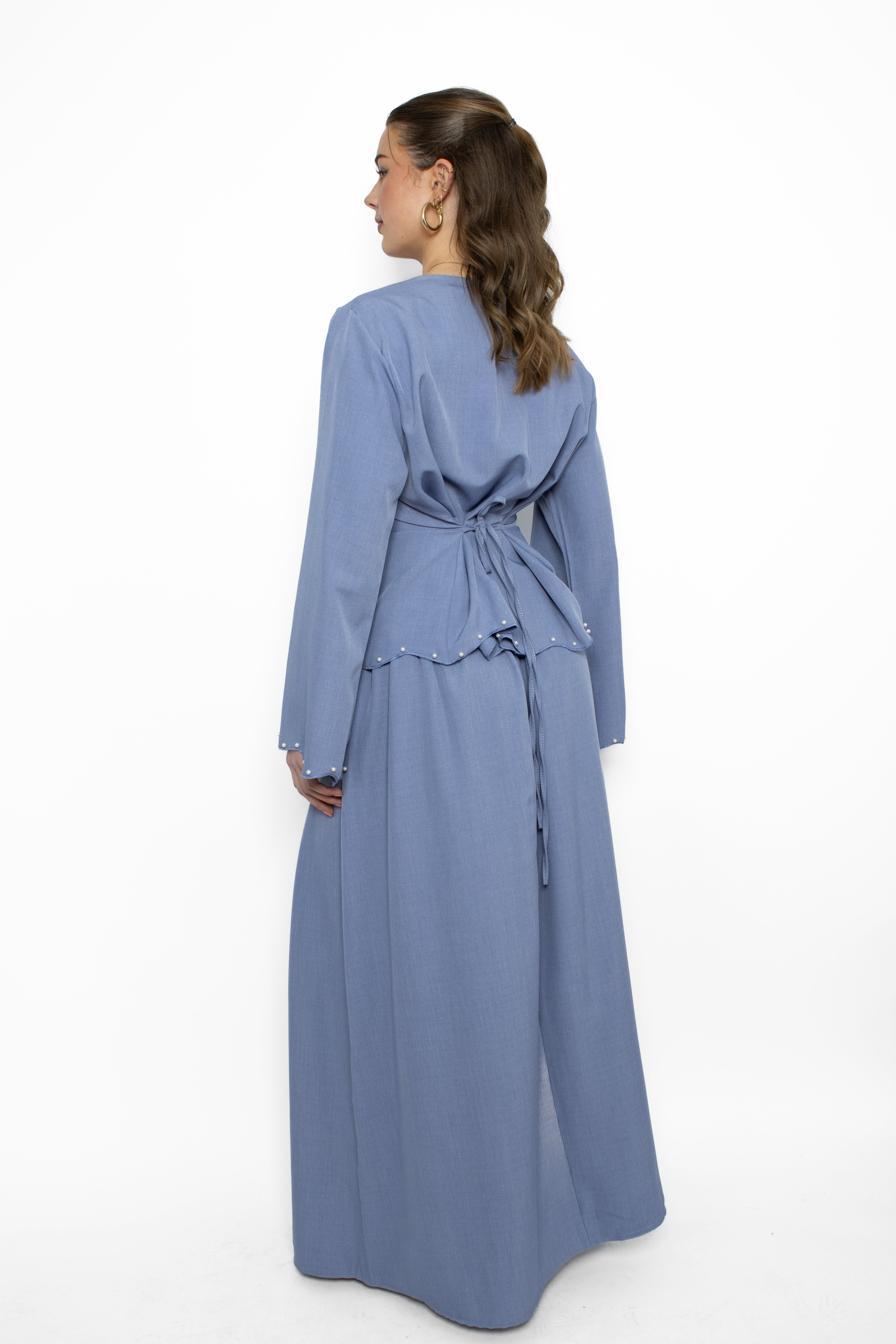 NEOMI PEARL DRESS - DENIM BLUE