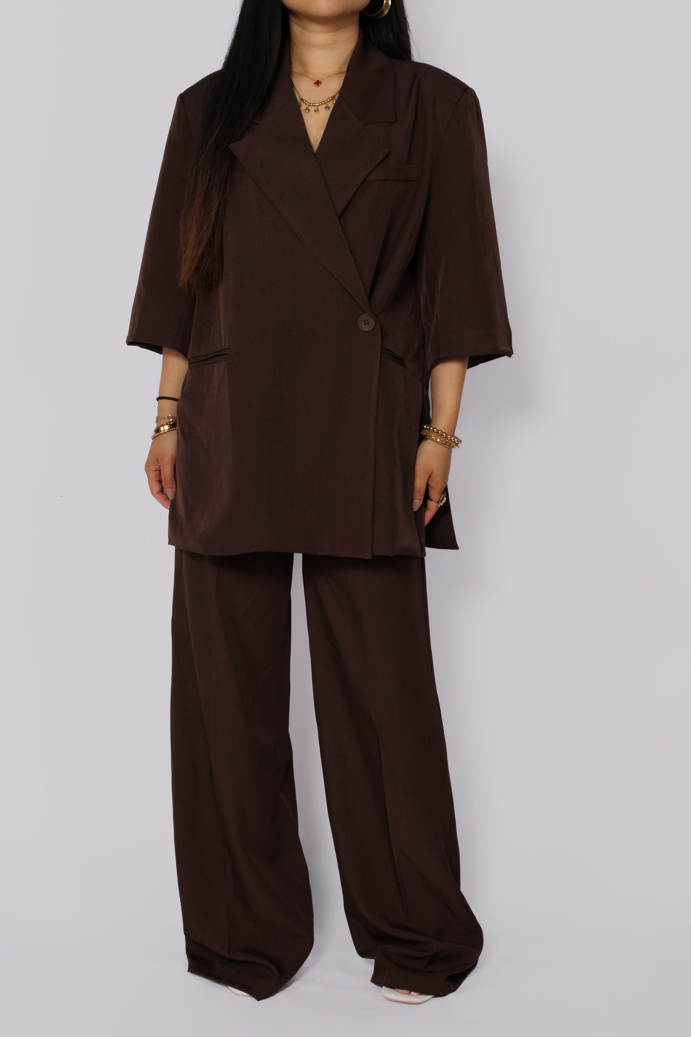 BOSSED UP SET -  DARK BROWN
