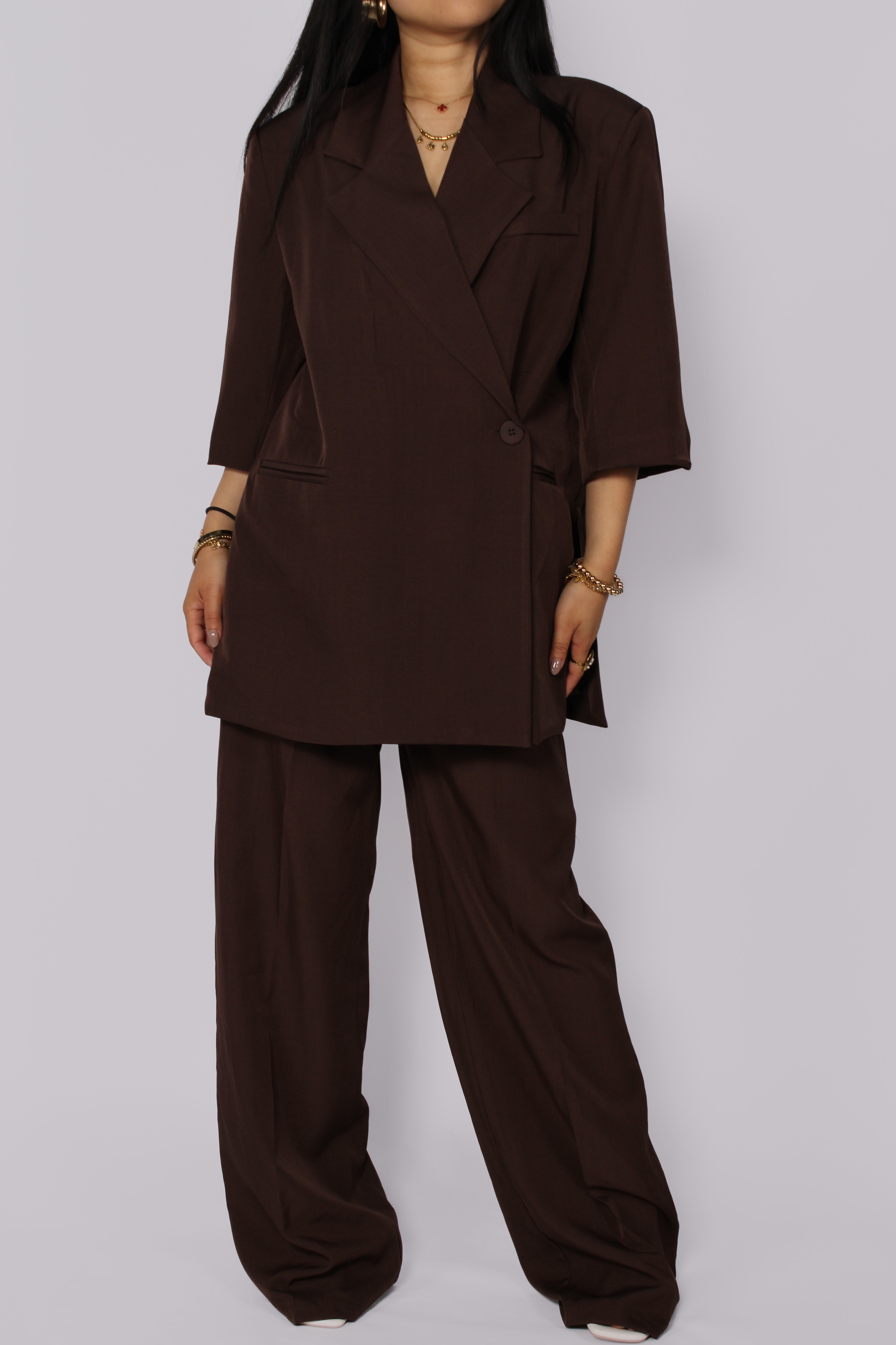 BOSSED UP SET -  DARK BROWN
