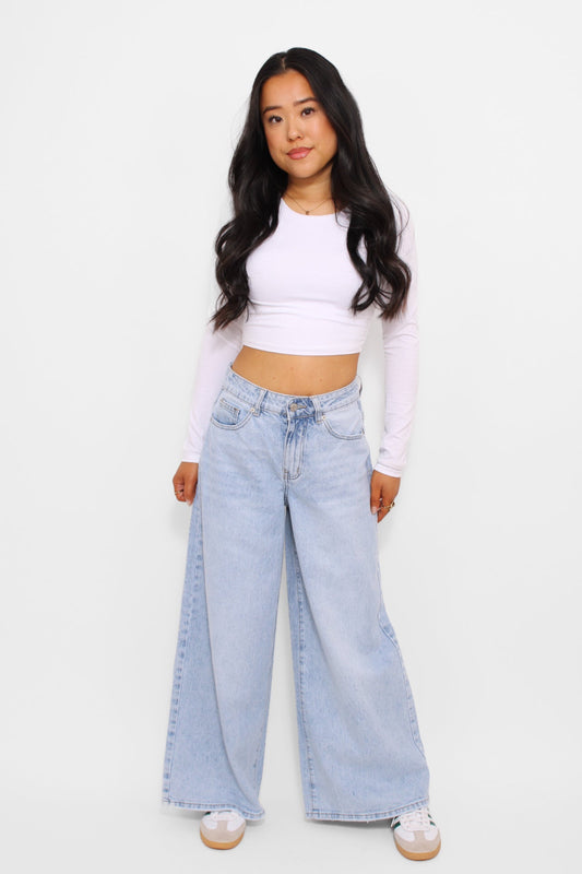 ''PETITE'' WIDE LEG JEANS 9211