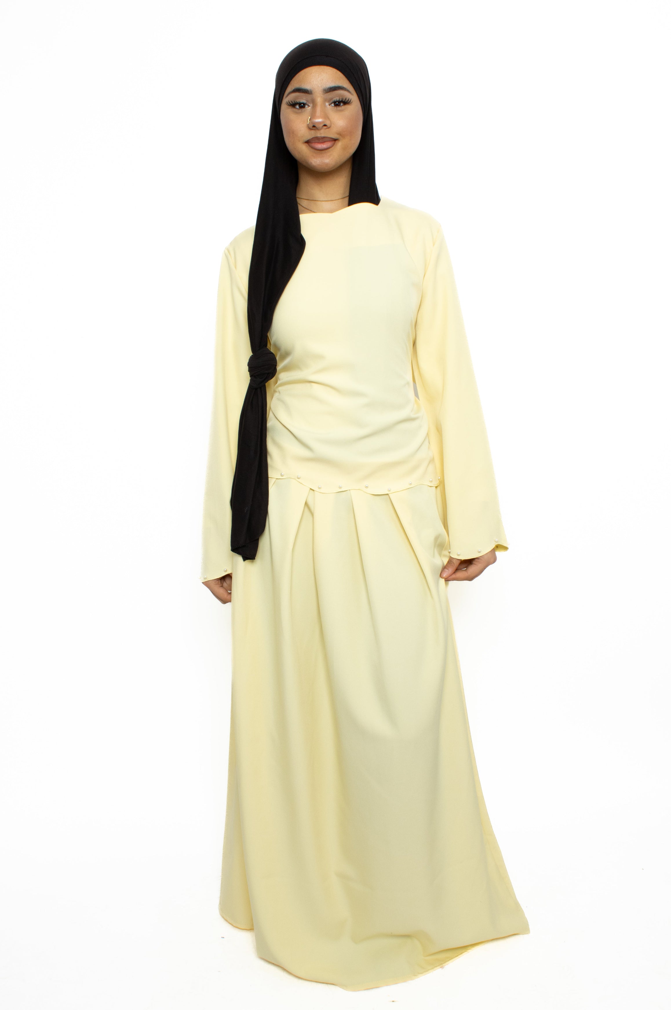 NEOMI PEARL DRESS - BUTTER YELLOW