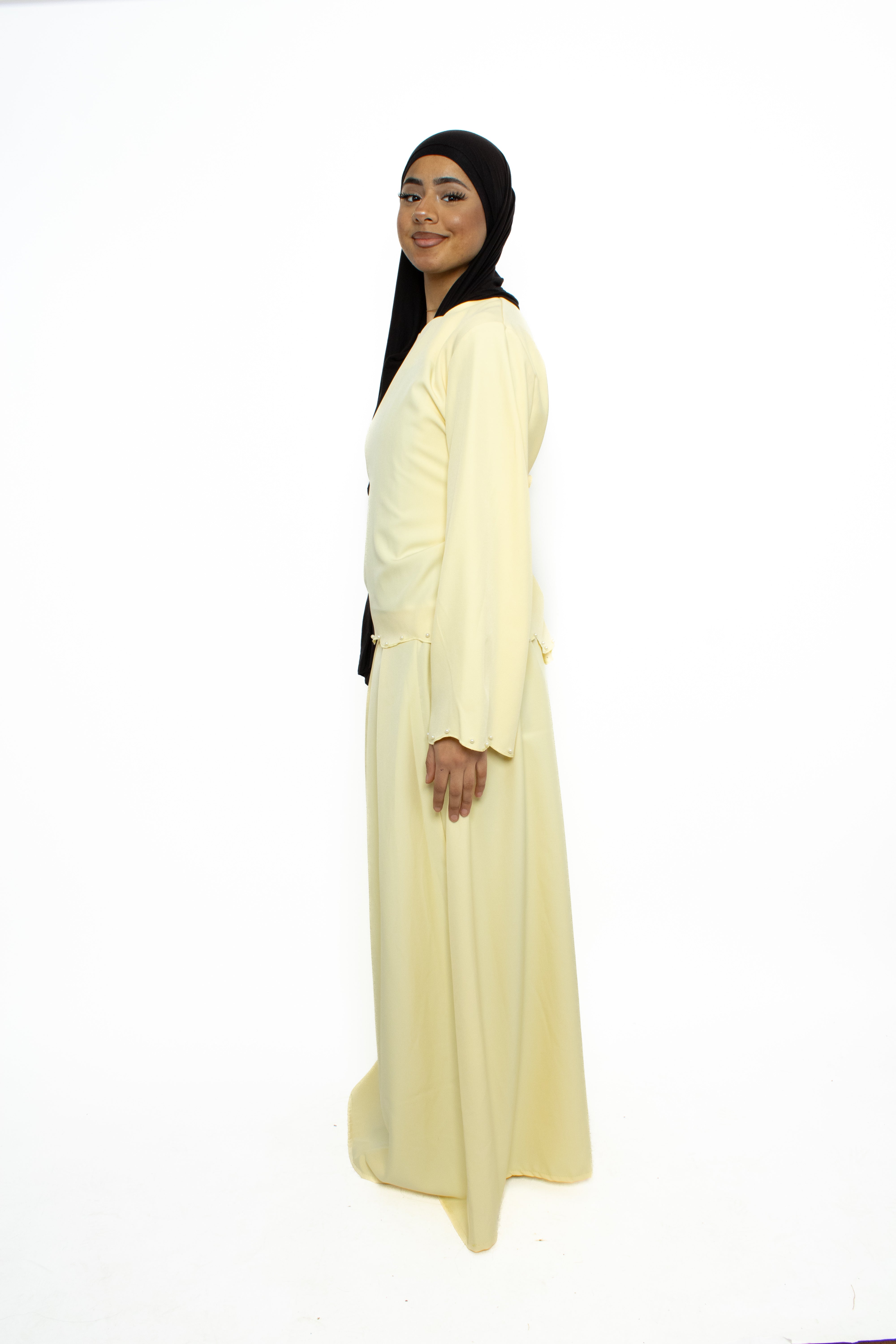 NEOMI PEARL DRESS - BUTTER YELLOW