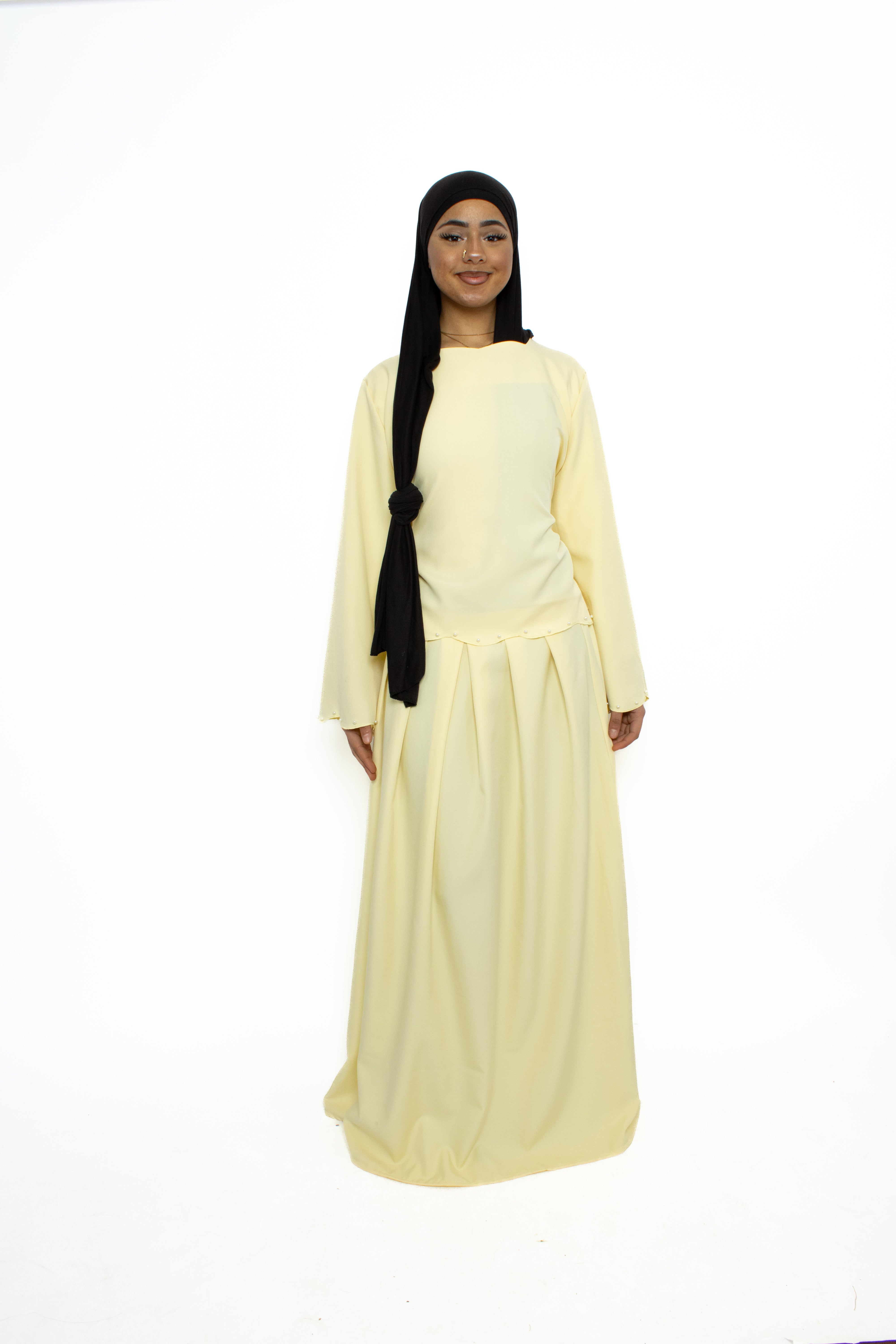 NEOMI PEARL DRESS - BUTTER YELLOW