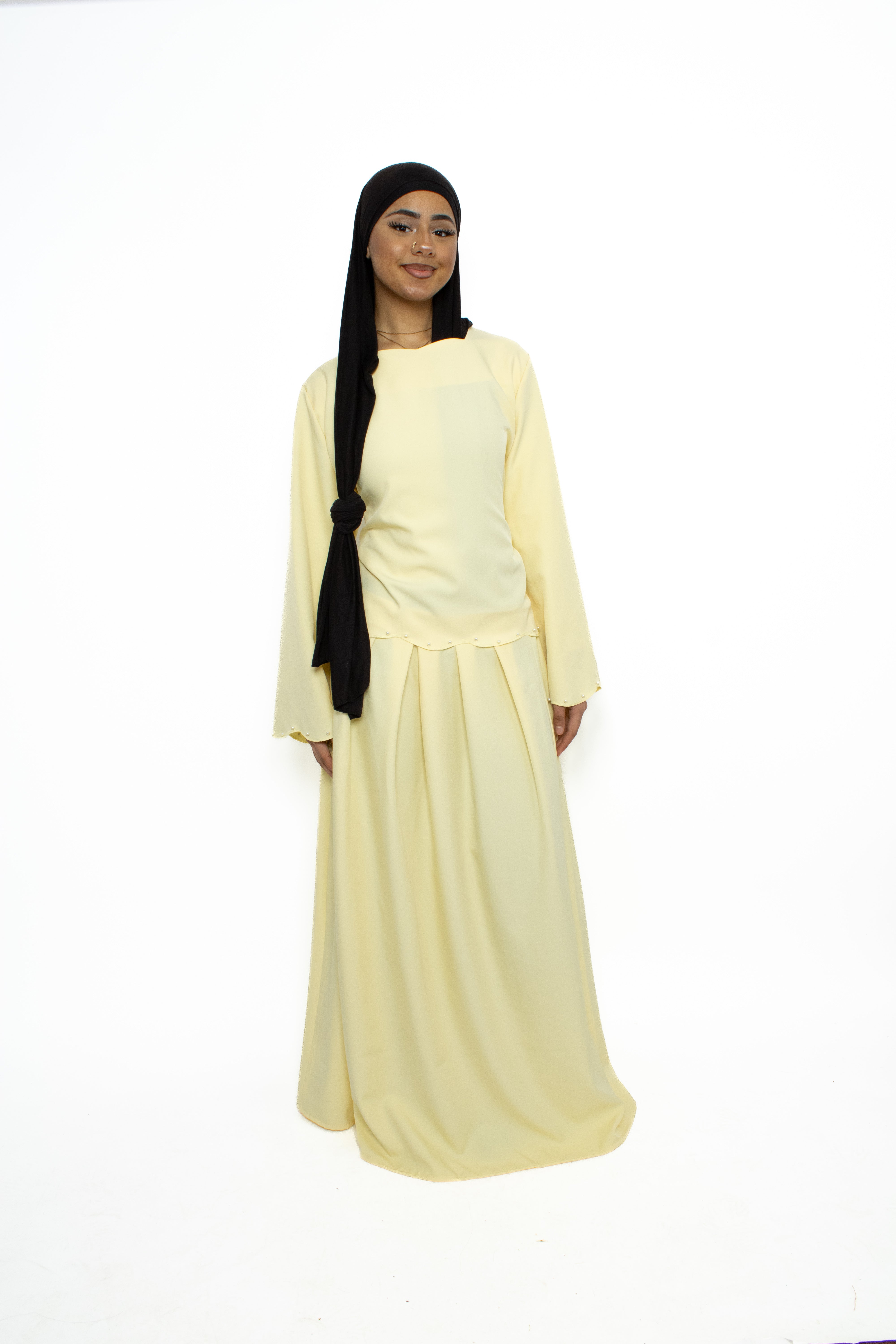 NEOMI PEARL DRESS - BUTTER YELLOW