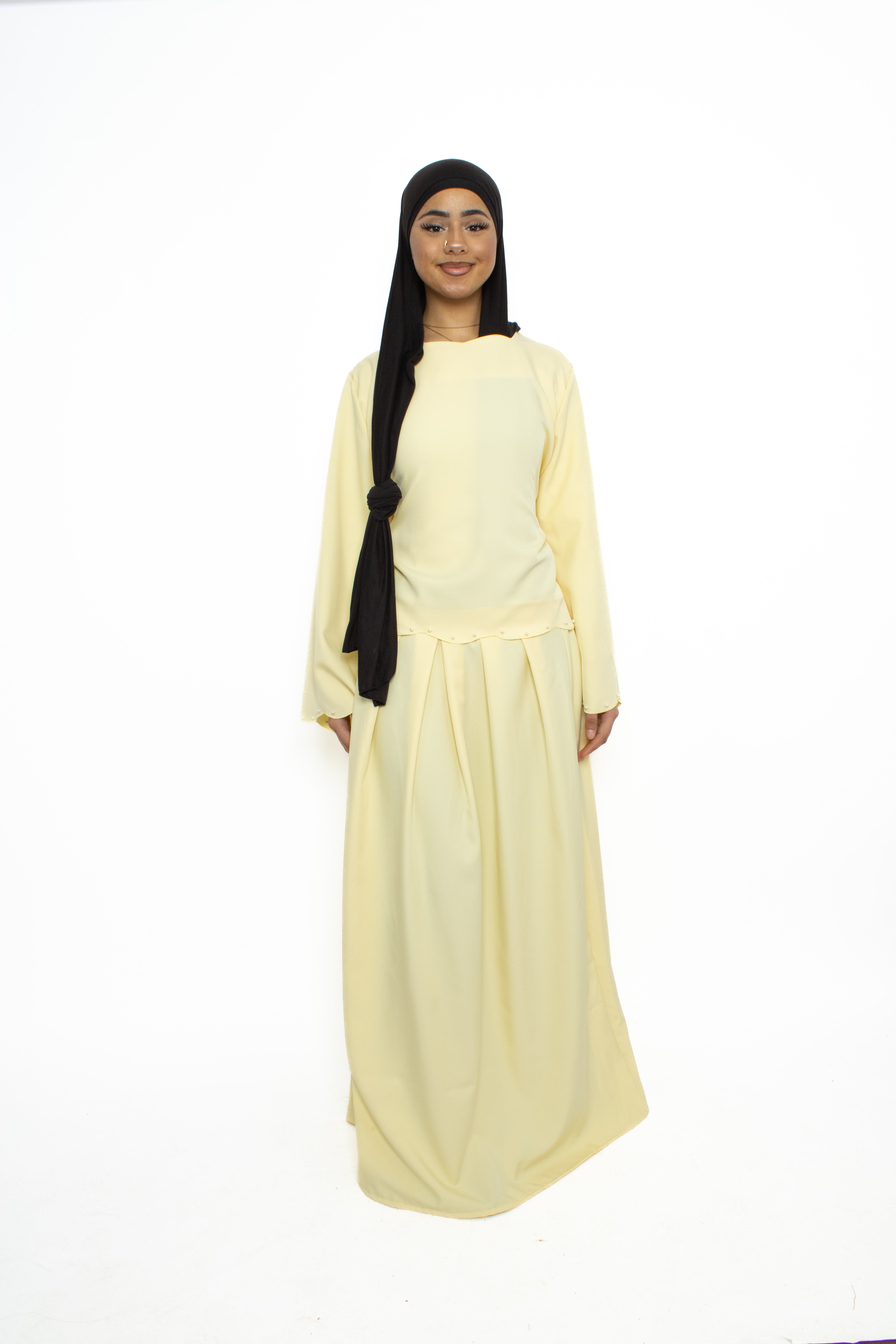 NEOMI PEARL DRESS - BUTTER YELLOW