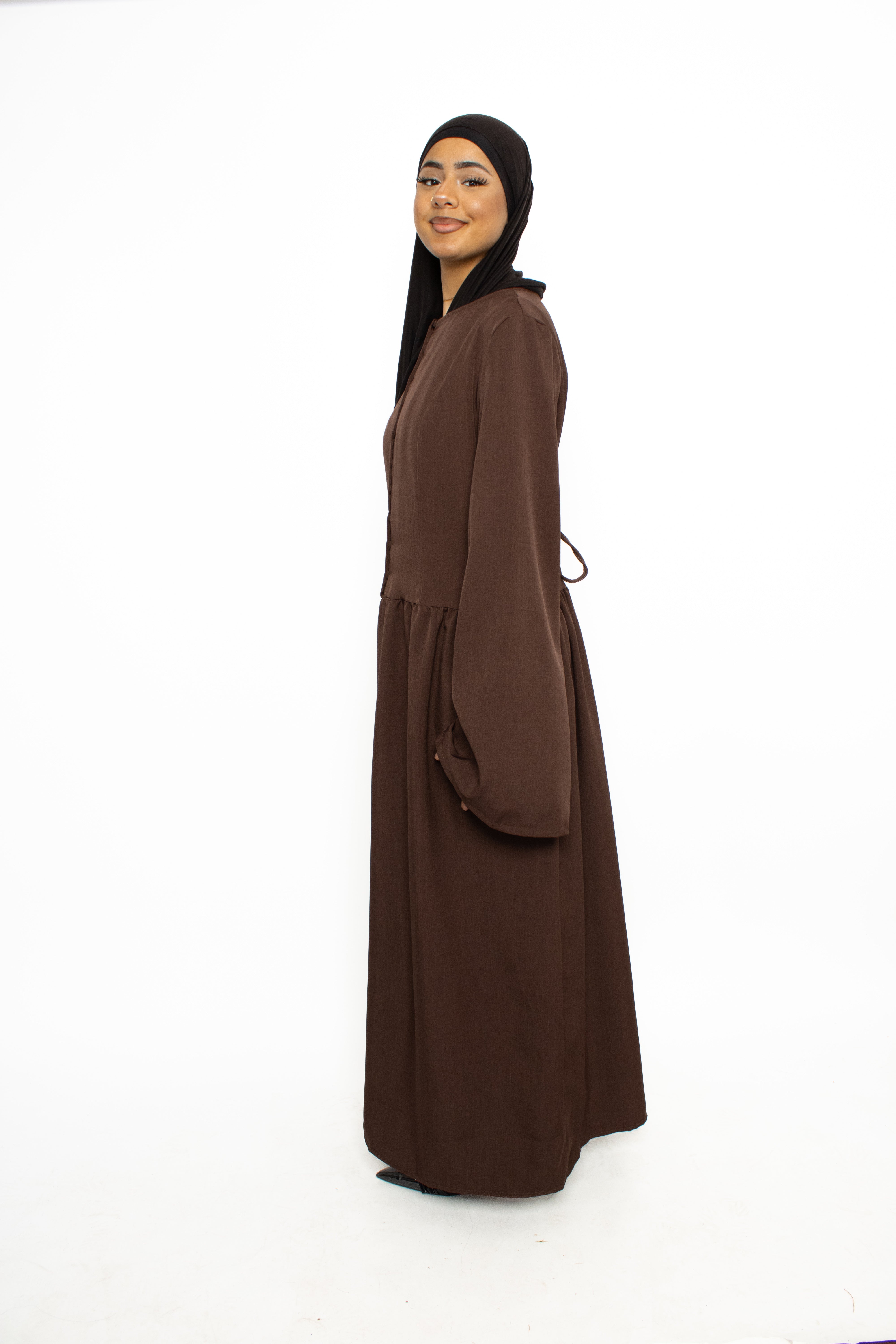 KENZA DRESS - BROWN