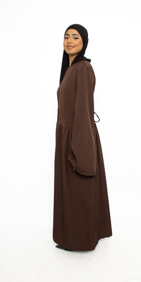 KENZA DRESS - BROWN