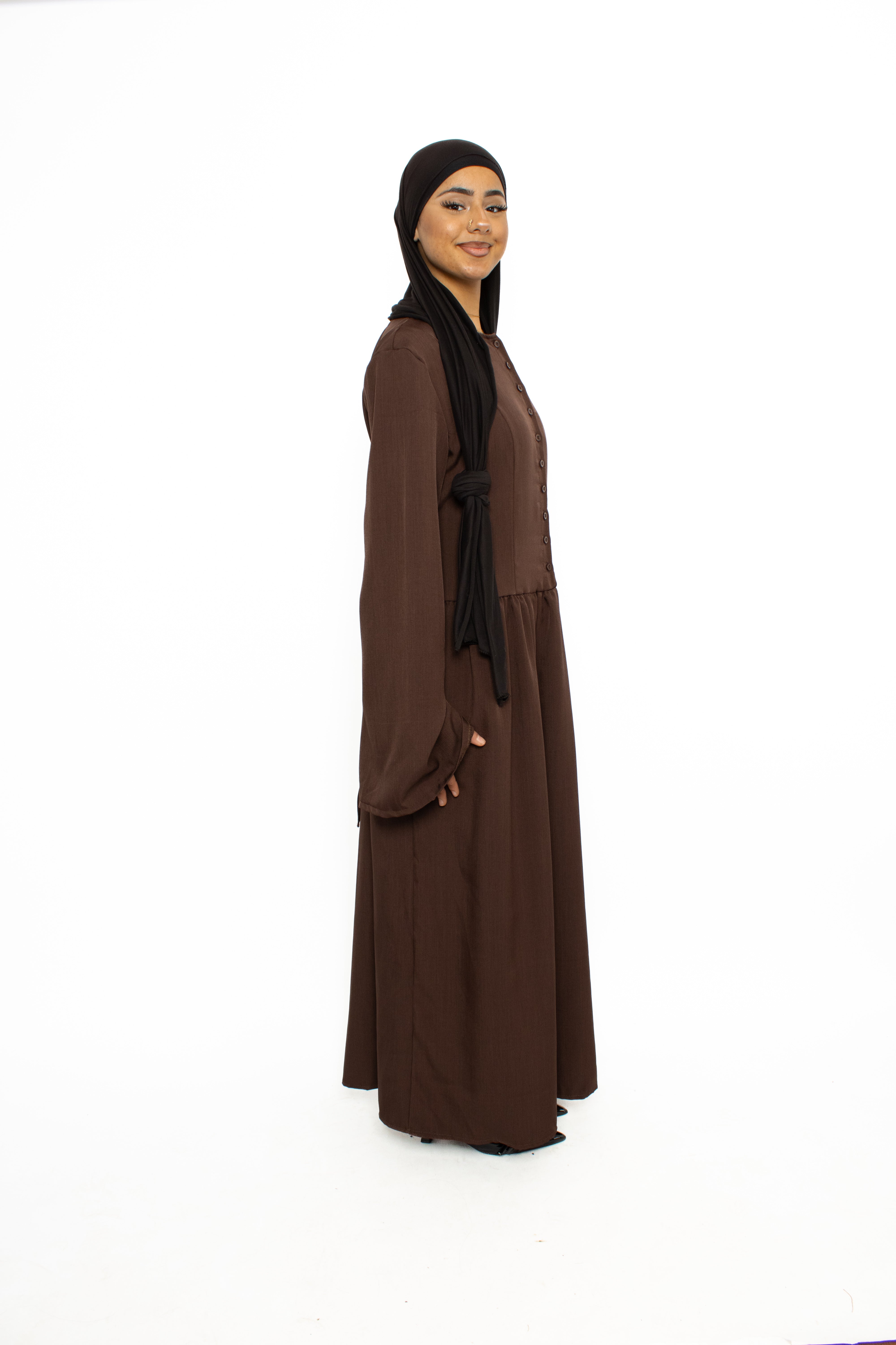 KENZA DRESS - BROWN