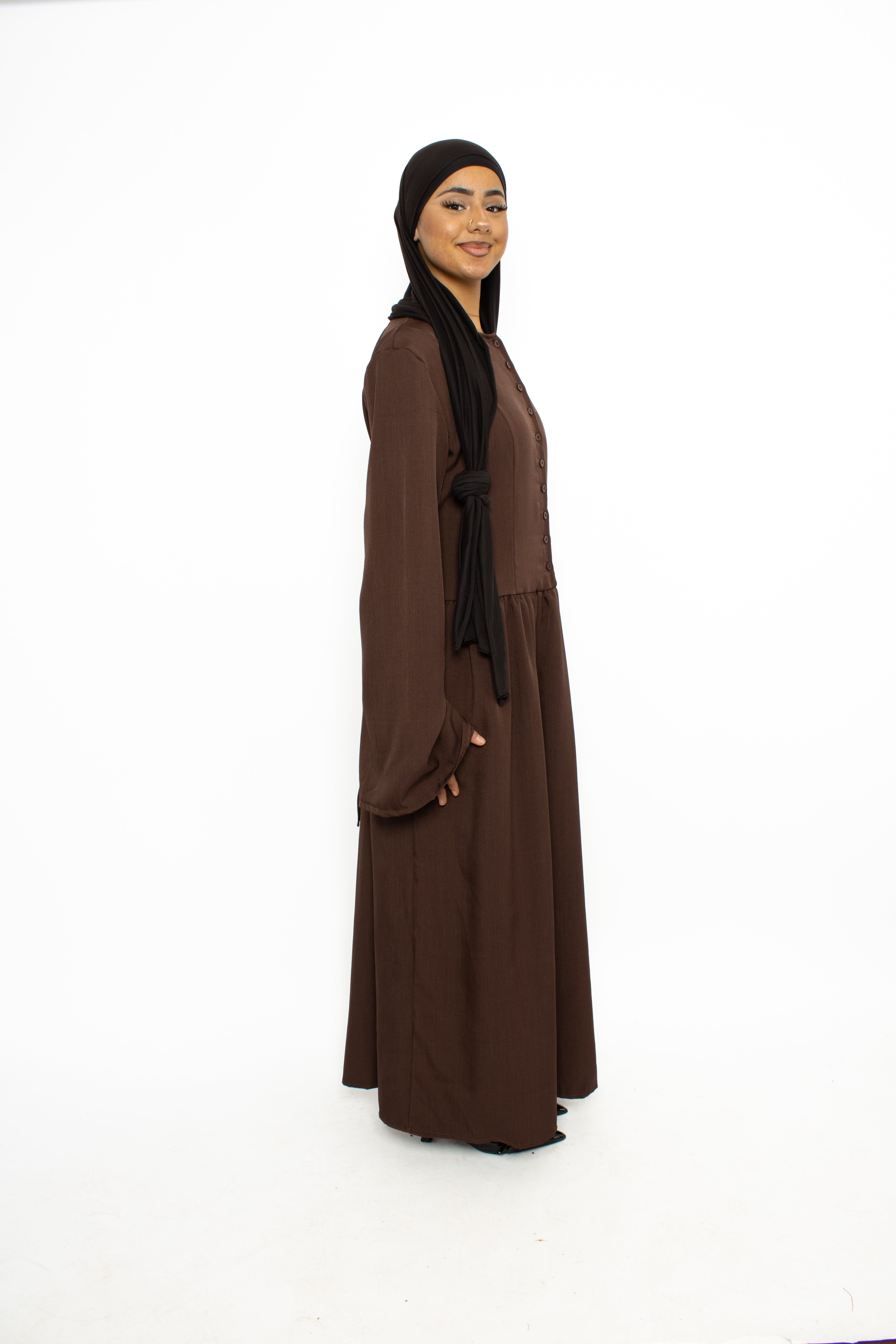KENZA DRESS - BROWN