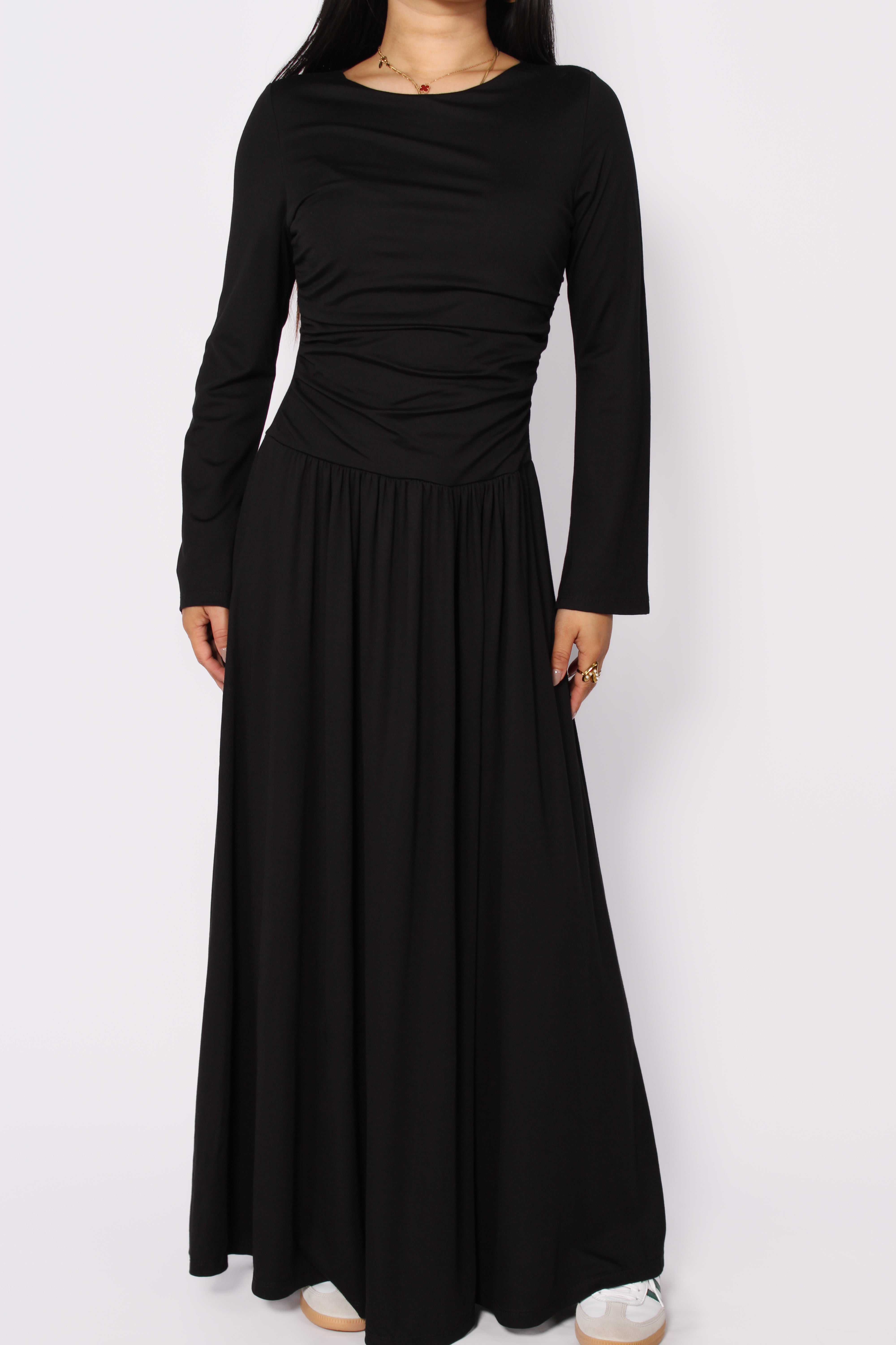 SOFT DRAPE DRESS - BLACK