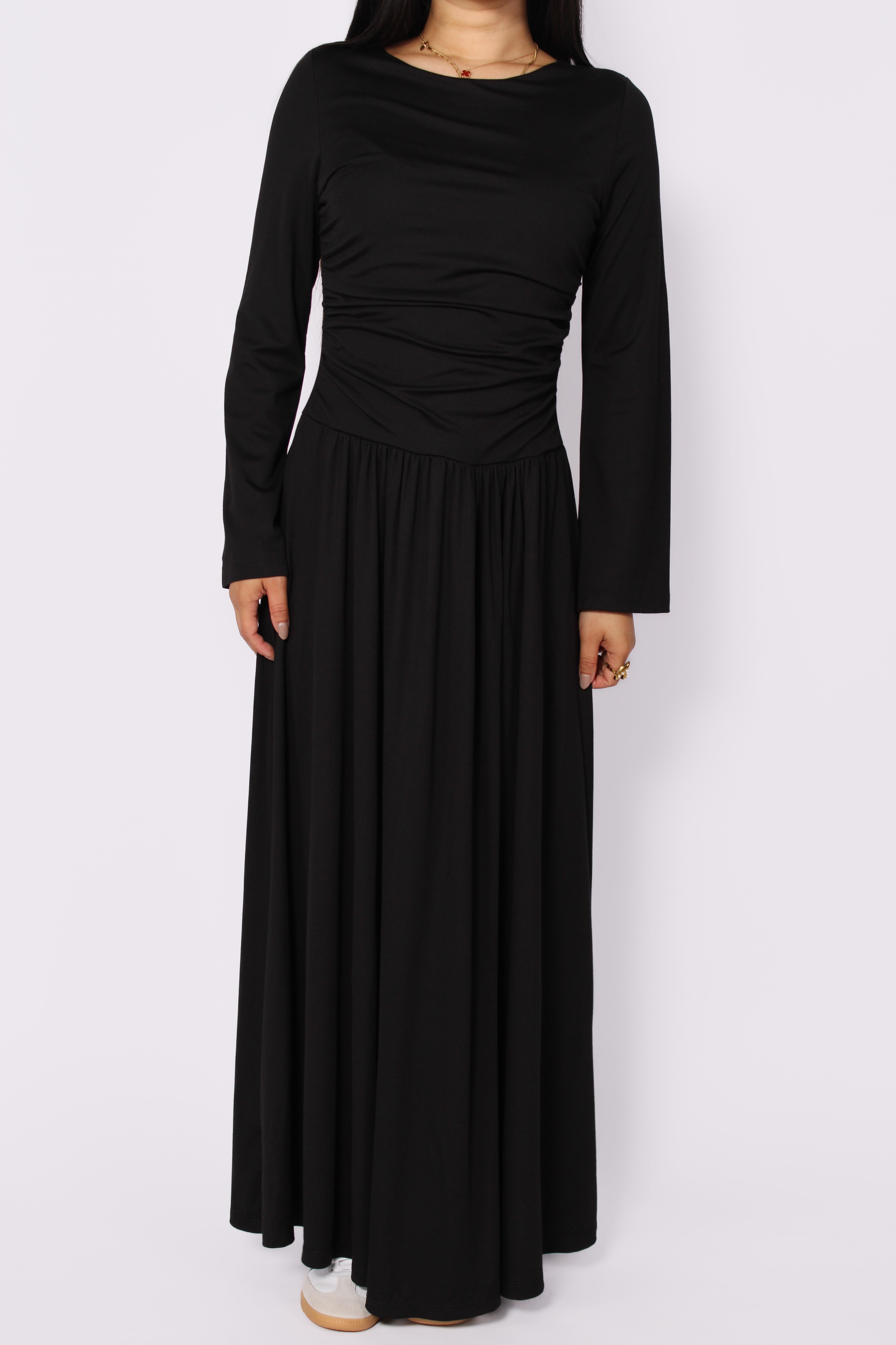 SOFT DRAPE DRESS - BLACK