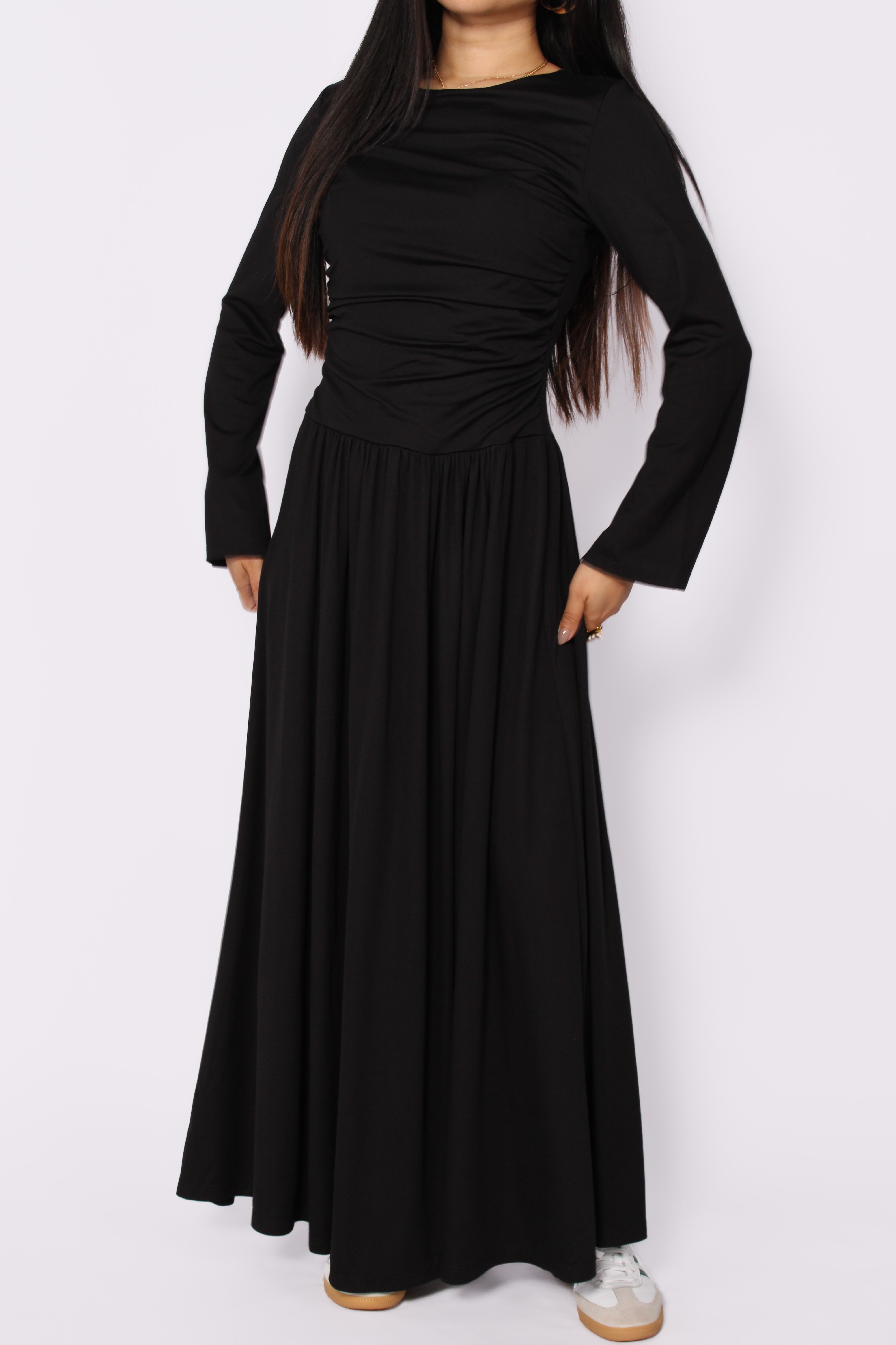 SOFT DRAPE DRESS - BLACK