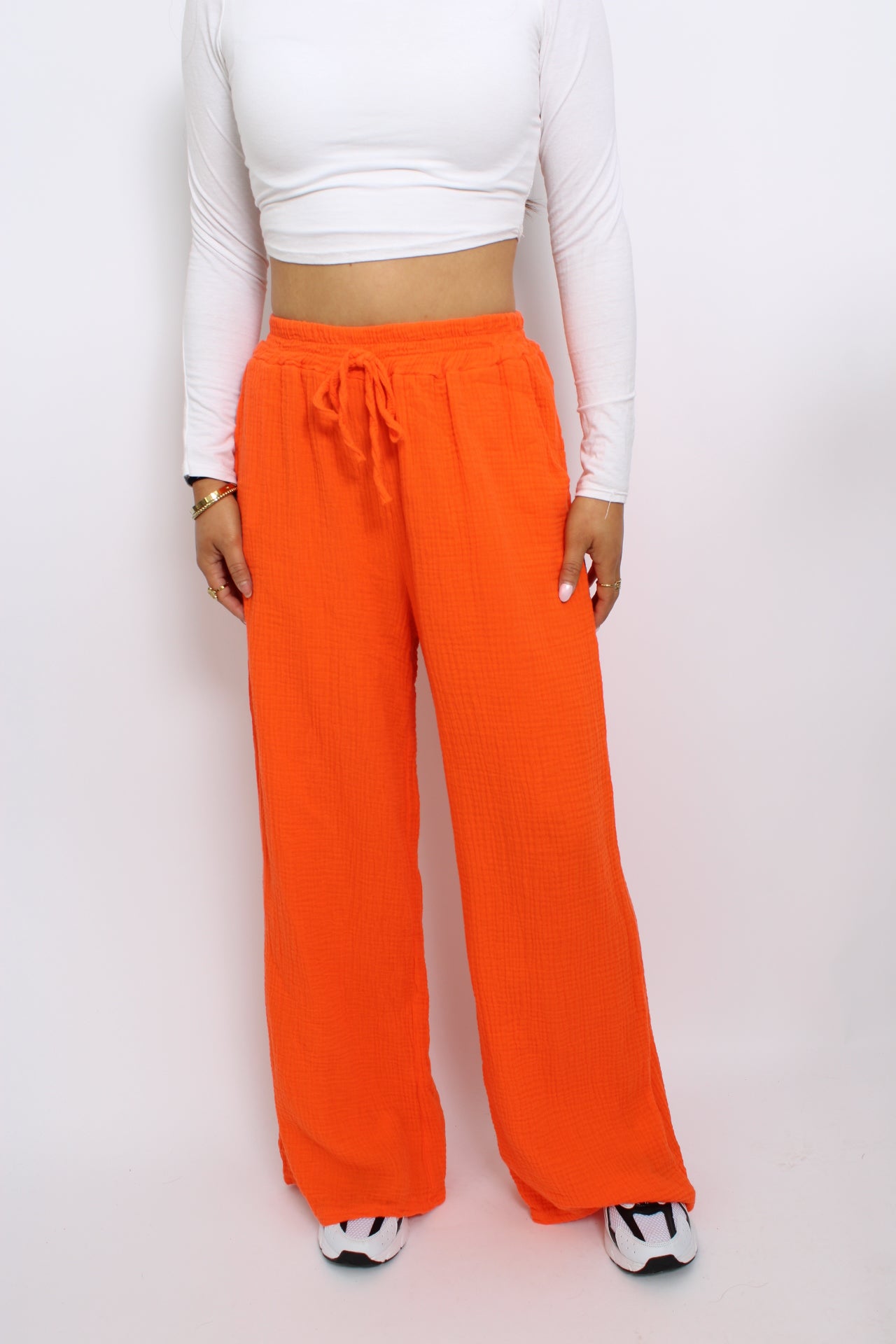COTTON PANTS - ORANGE