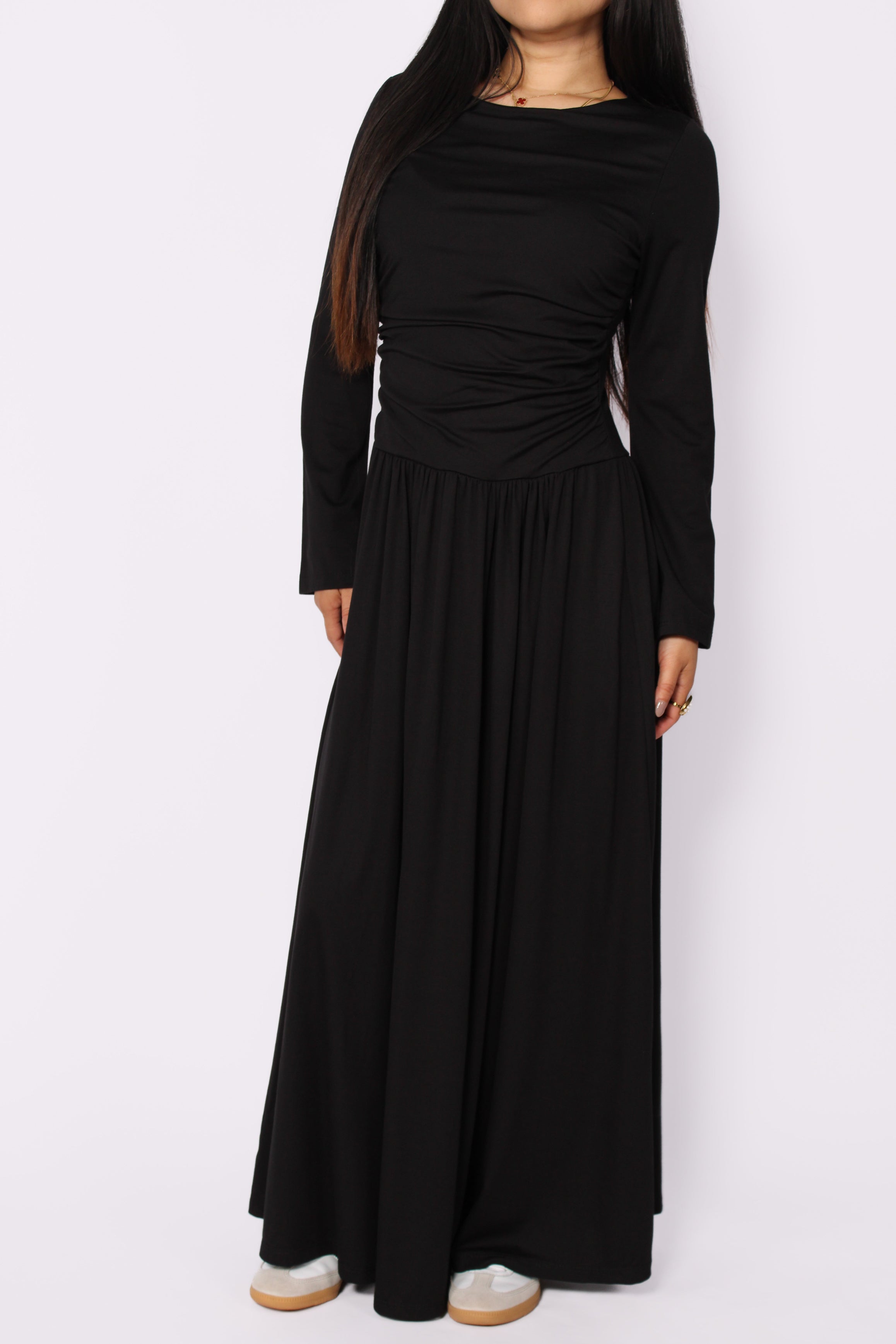 SOFT DRAPE DRESS - BLACK