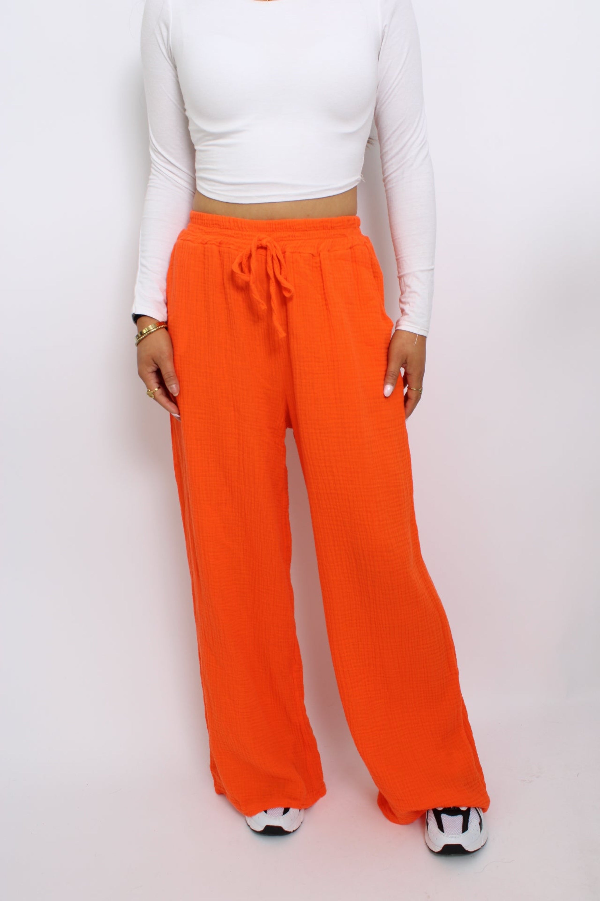 COTTON PANTS - ORANGE