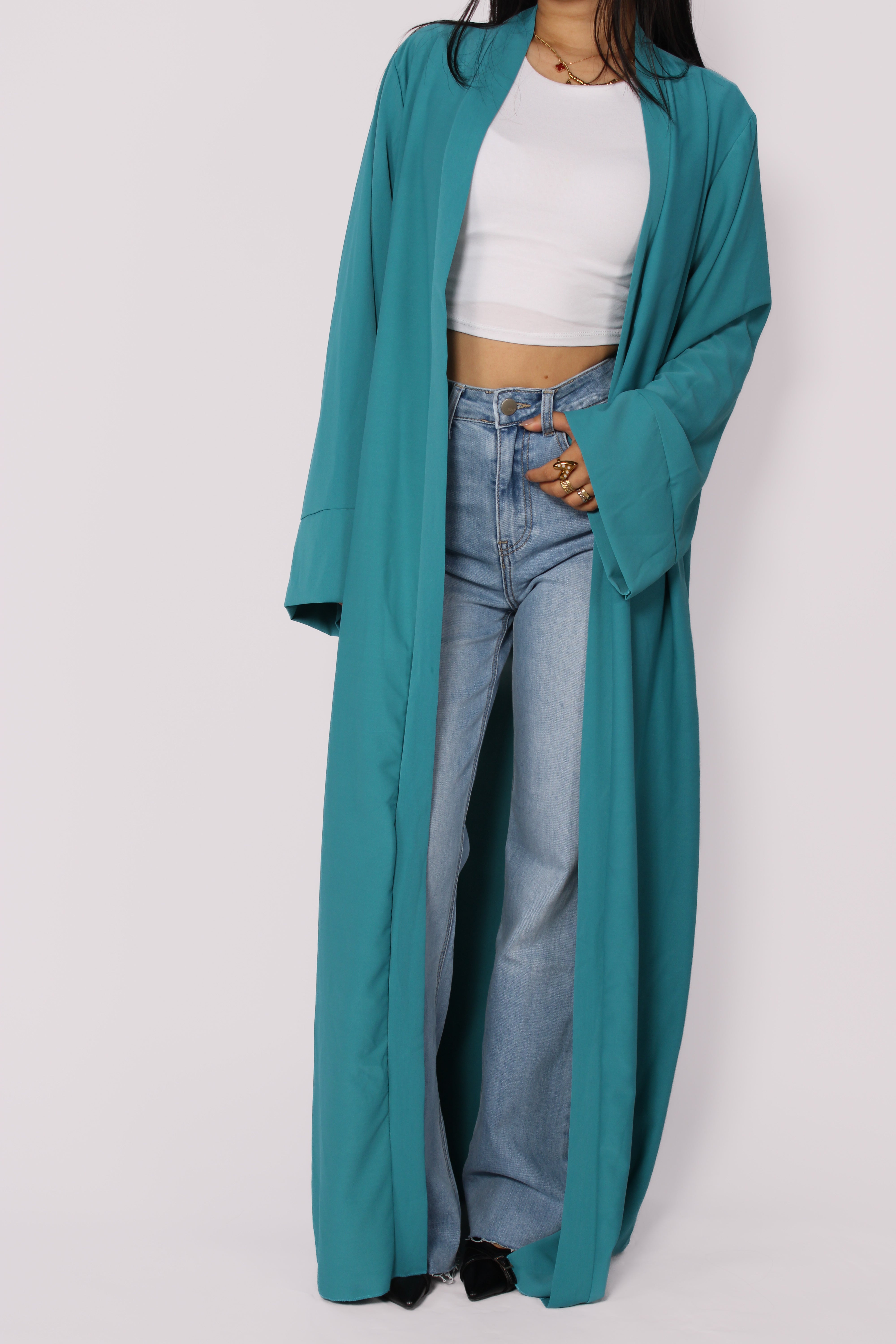 SILKY KIMONO - TURQUOISE