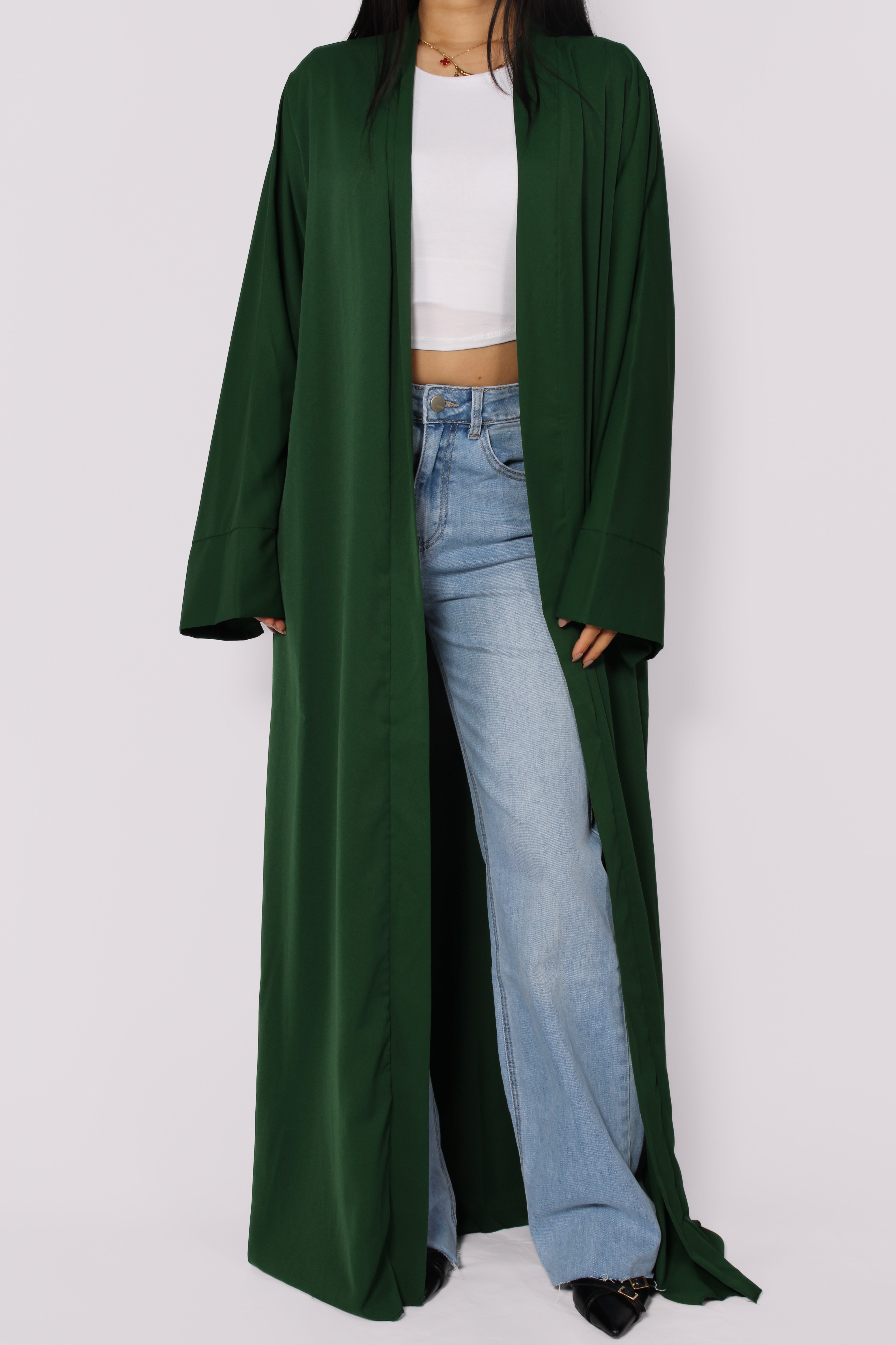 SILKY KIMONO - DARK GREEN