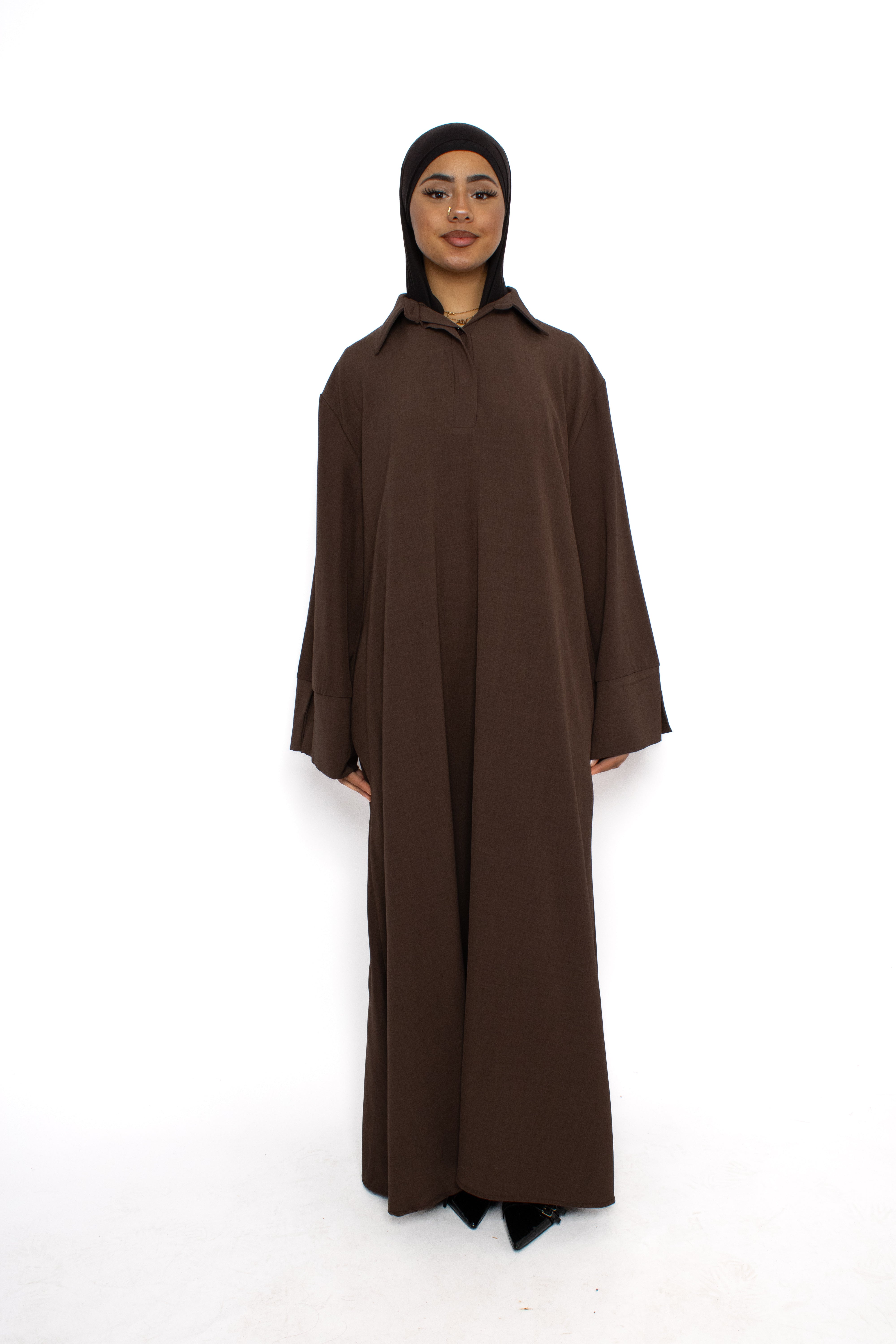 RABIA DRESS - BROWN
