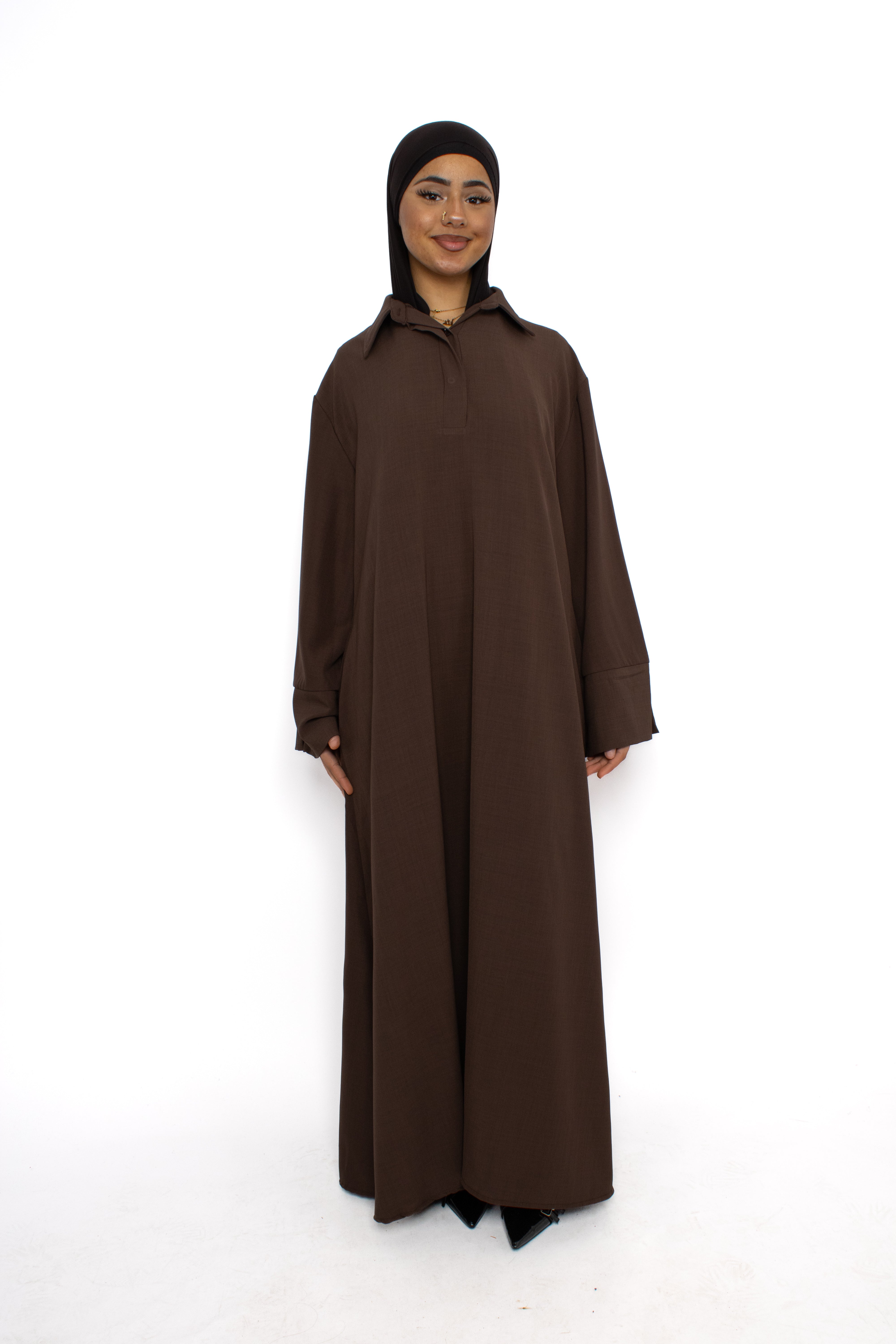 RABIA DRESS - BROWN