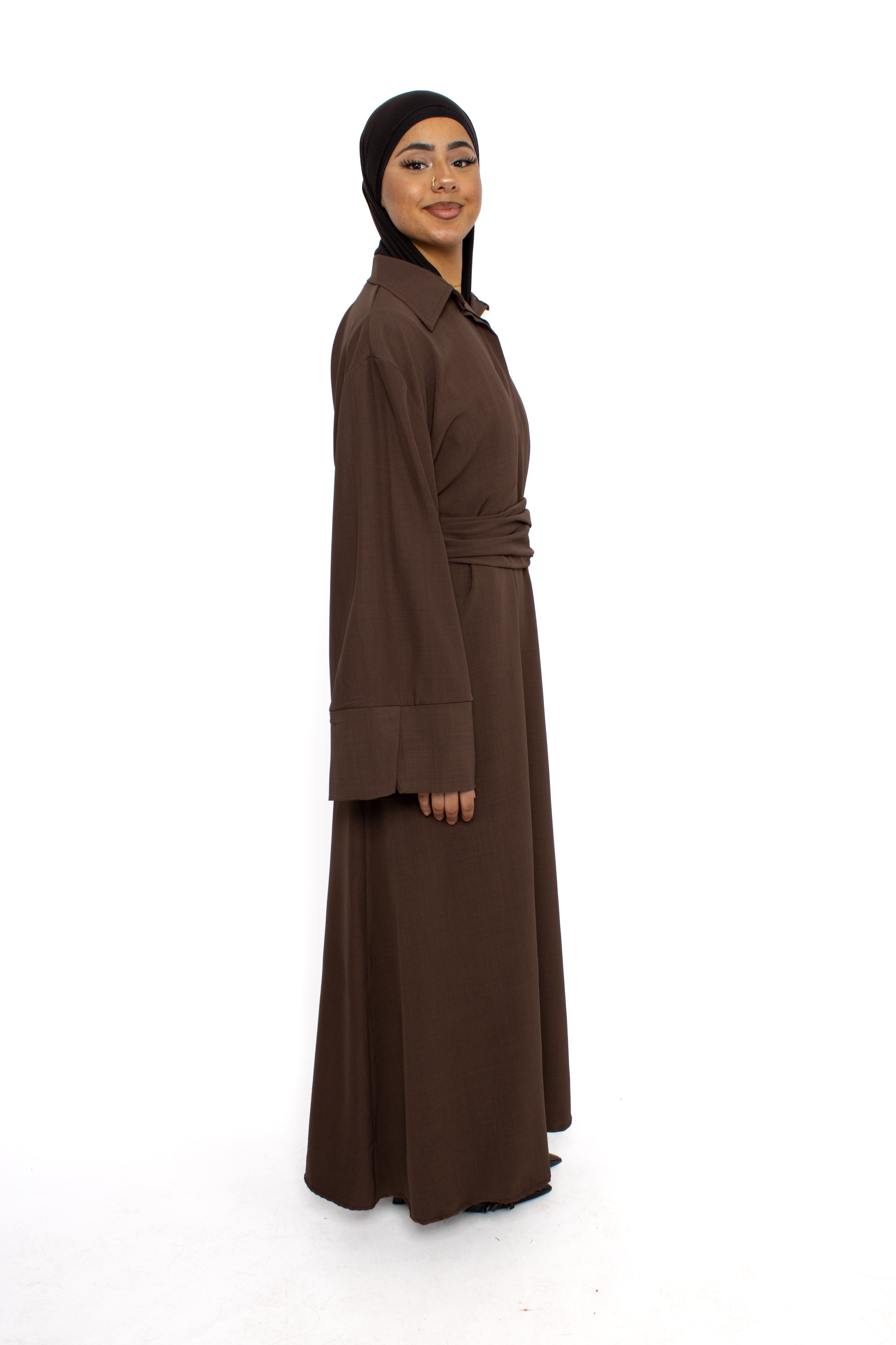 RABIA DRESS - BROWN