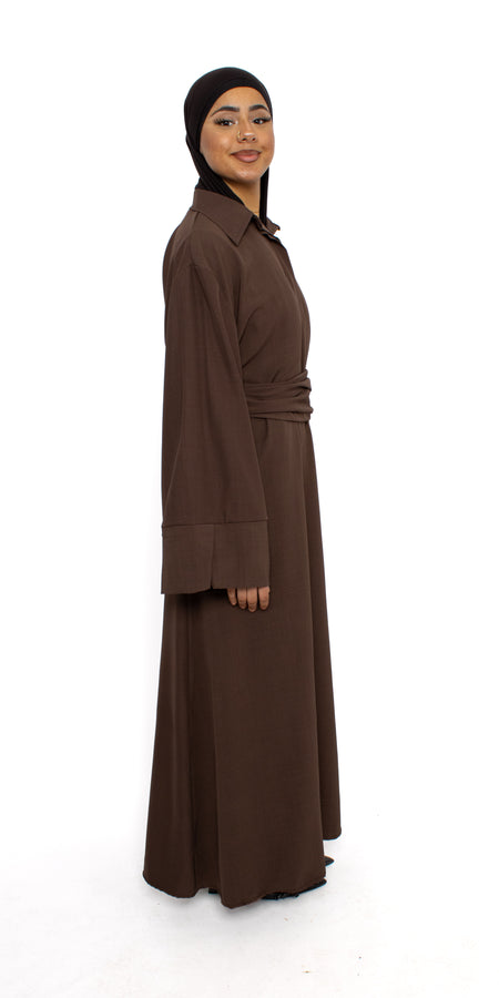 RABIA DRESS - BROWN