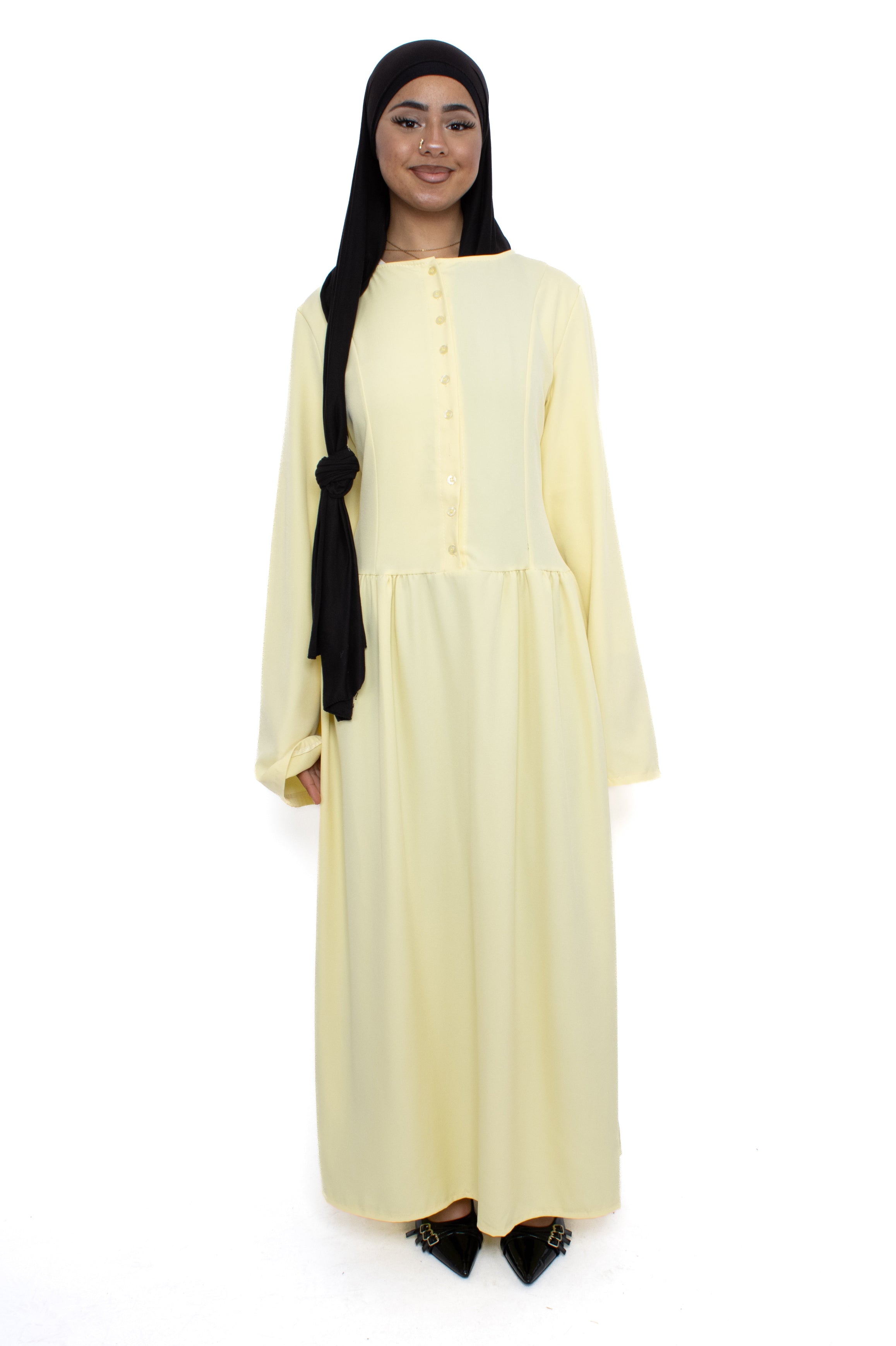 KENZA DRESS - BUTTER YELLOW