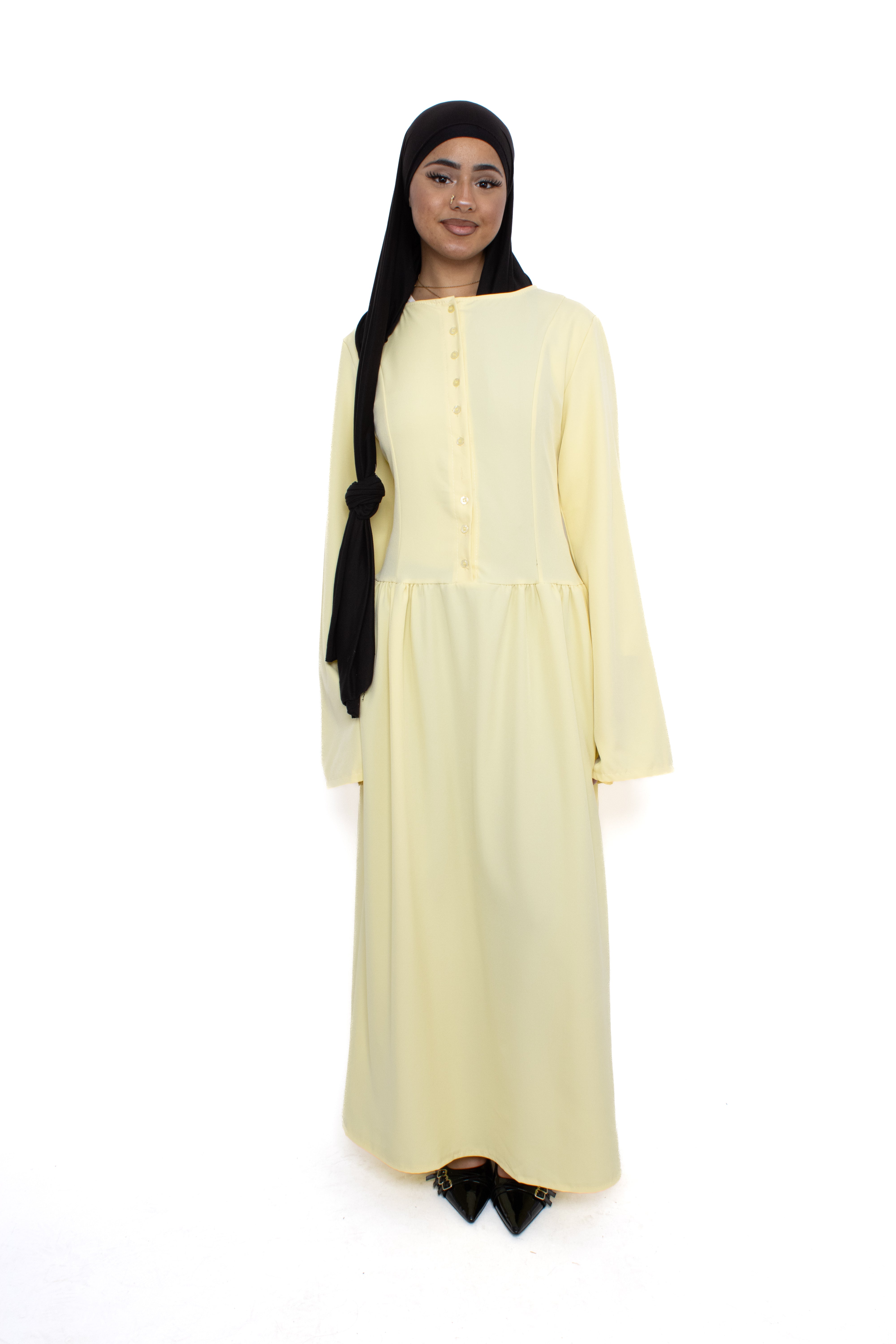KENZA DRESS - BUTTER YELLOW