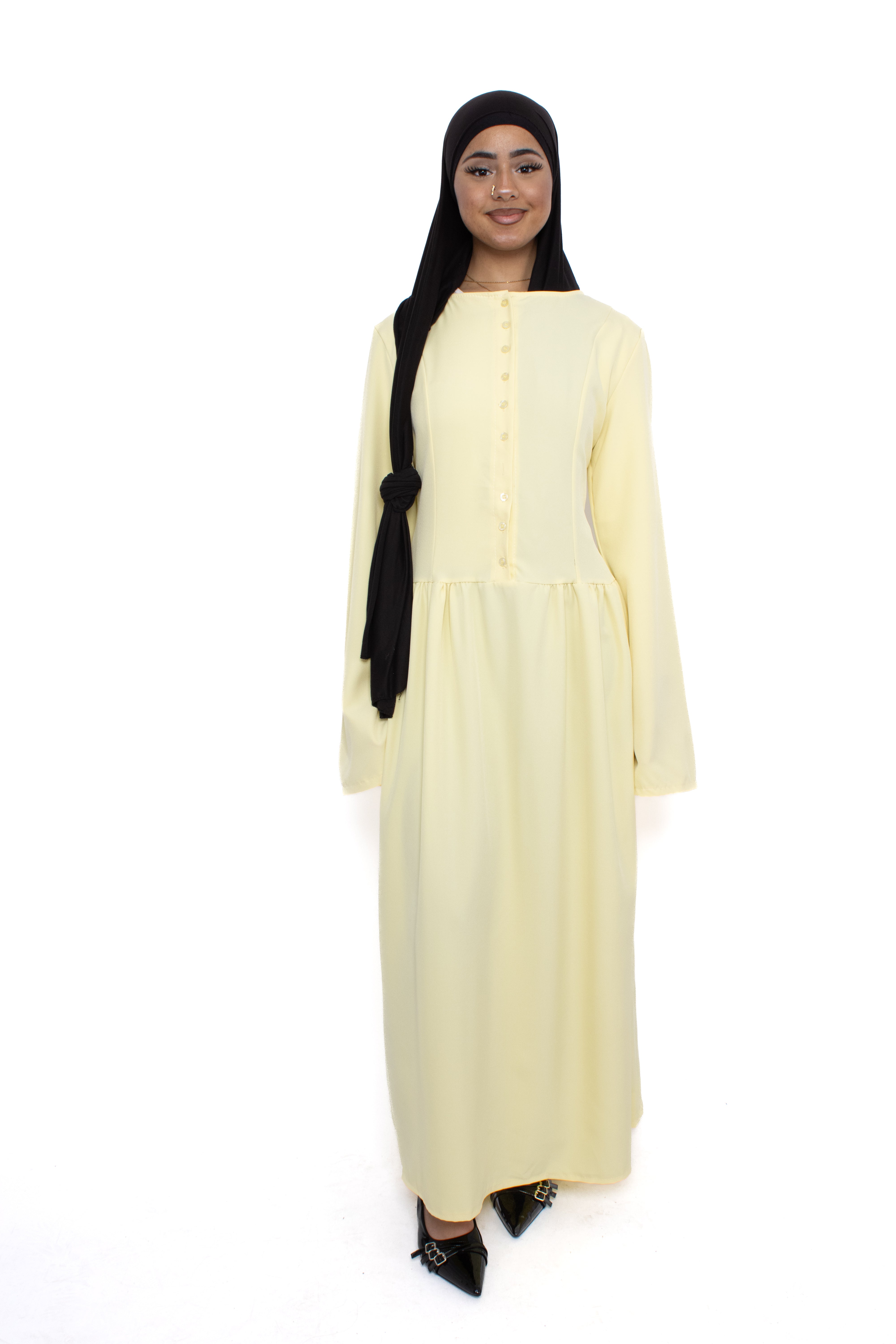 KENZA DRESS - BUTTER YELLOW