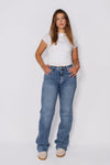 ''EXTRA TALL'' WIDE LEG JEANS 3806-3 - MID DENIM