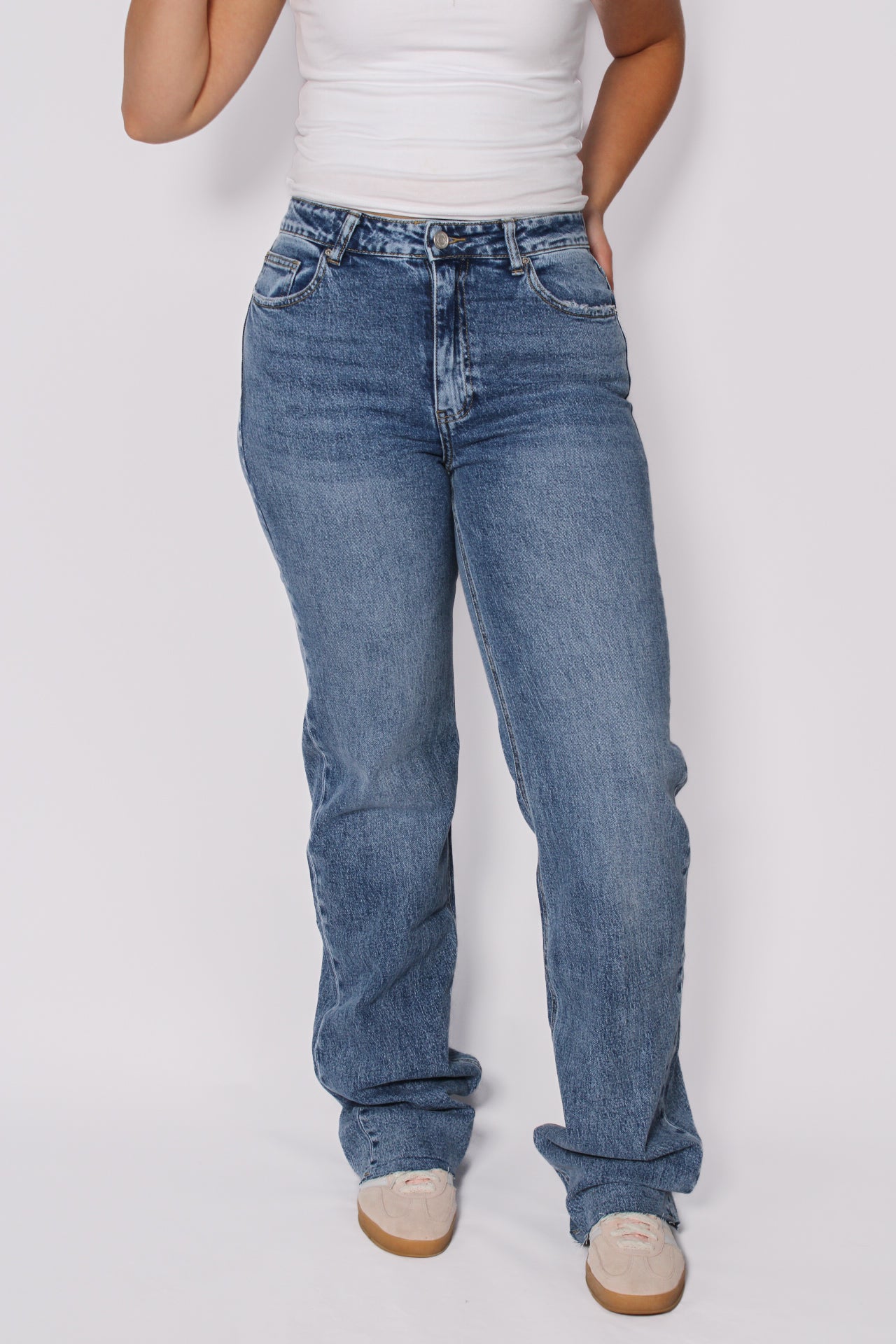 ''EXTRA TALL'' WIDE LEG JEANS 3806 - MID DENIM