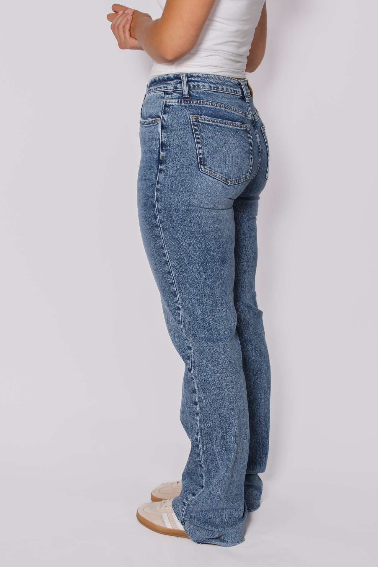 ''EXTRA TALL'' WIDE LEG JEANS 3806 - MID DENIM