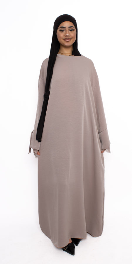 LACE ELEGANCE DRESS - TAUPE