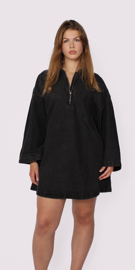 Denim dress - anthracite