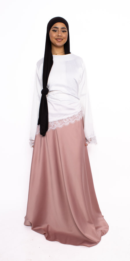 ''TALL'' SATIN MAXI SKIRT - PINK
