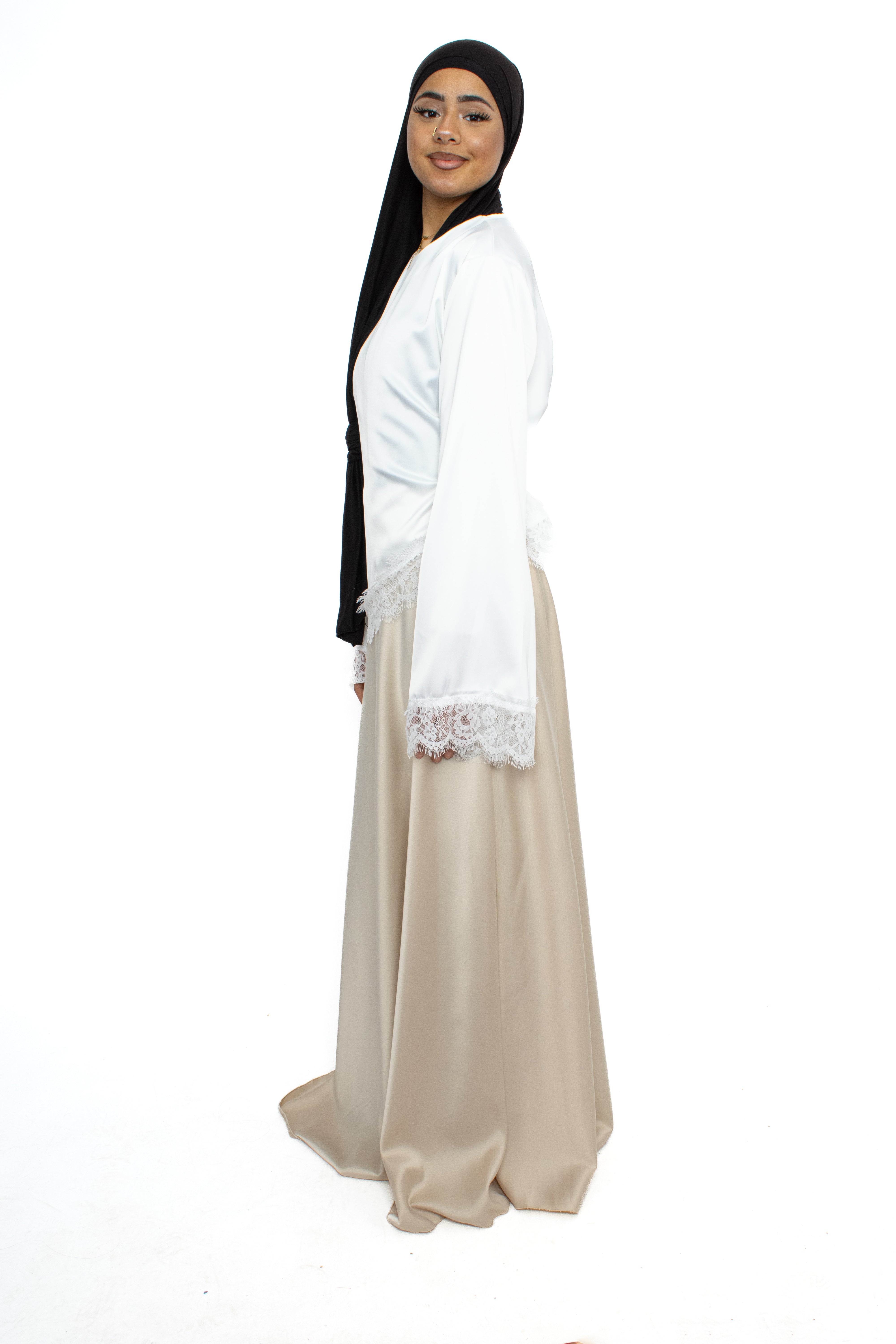 ''TALL'' SATIN MAXI SKIRT - BEIGE