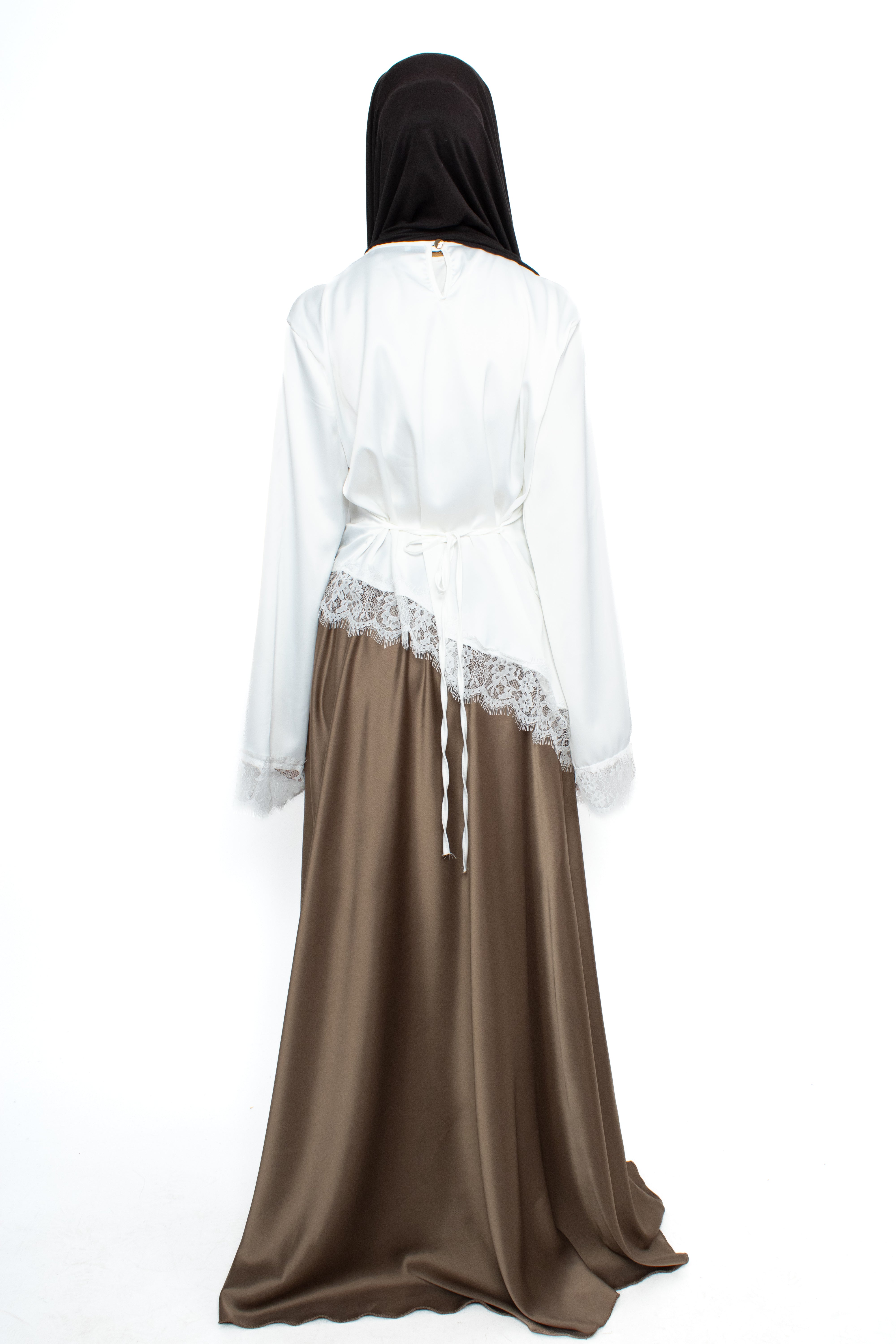 ''TALL'' SATIN MAXI SKIRT - TAUPE