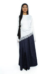FLORAL JACQUARD SKIRT - NAVY